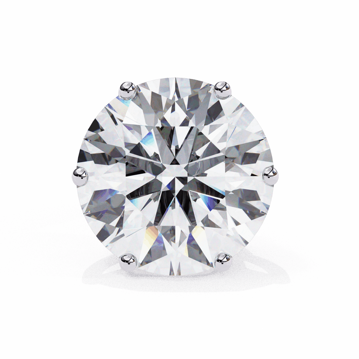 2.5 Carat Classic Round Solitaire Earrings in Moissanite | House of Estara