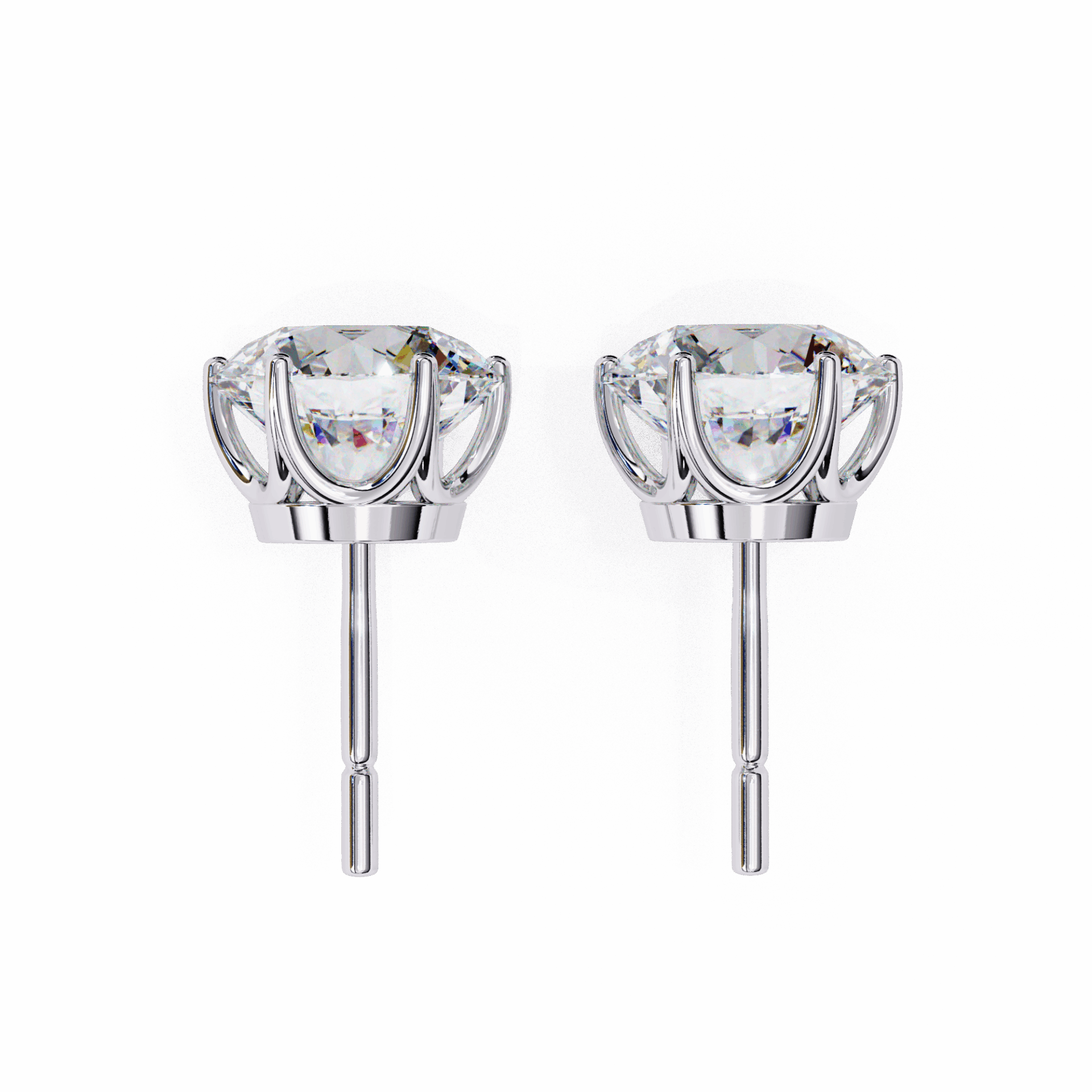 2.5 Carat Classic Round Solitaire Earrings in Moissanite | House of Estara