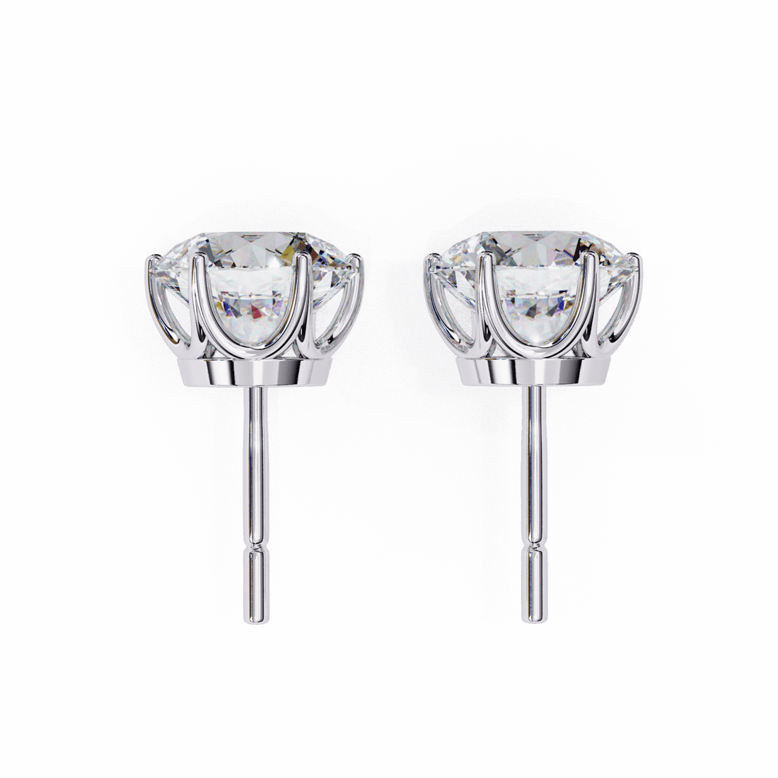 2.5 Carat Classic Round Solitaire Earrings in Moissanite | House of Estara