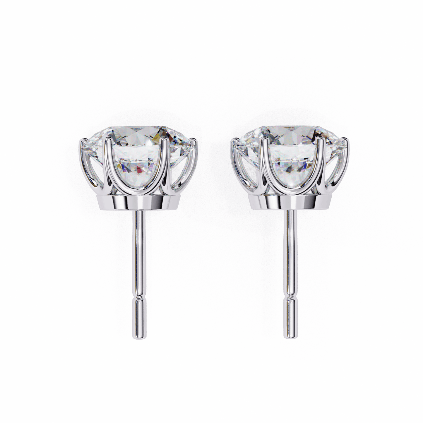 2.5 Carat Classic Round Solitaire Earrings in Moissanite | House of Estara