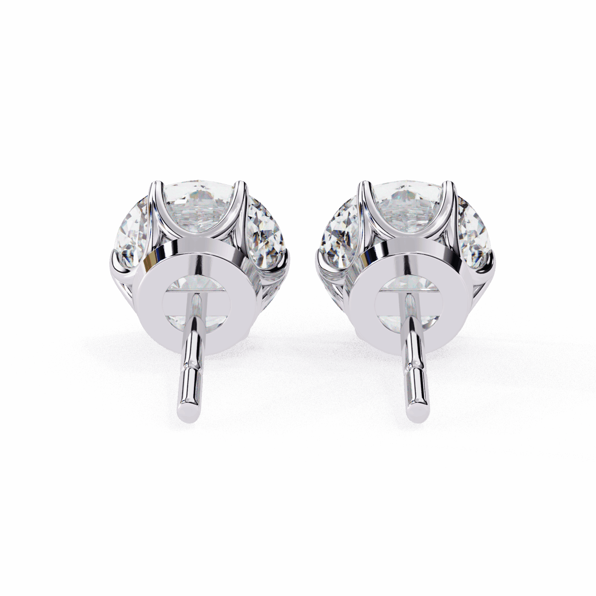 2.5 Carat Classic Round Solitaire Earrings in Moissanite | House of Estara