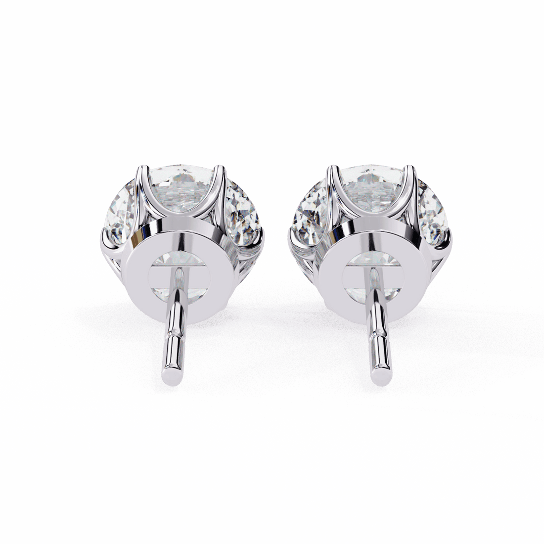2.5 Carat Classic Round Solitaire Earrings in Moissanite | House of Estara