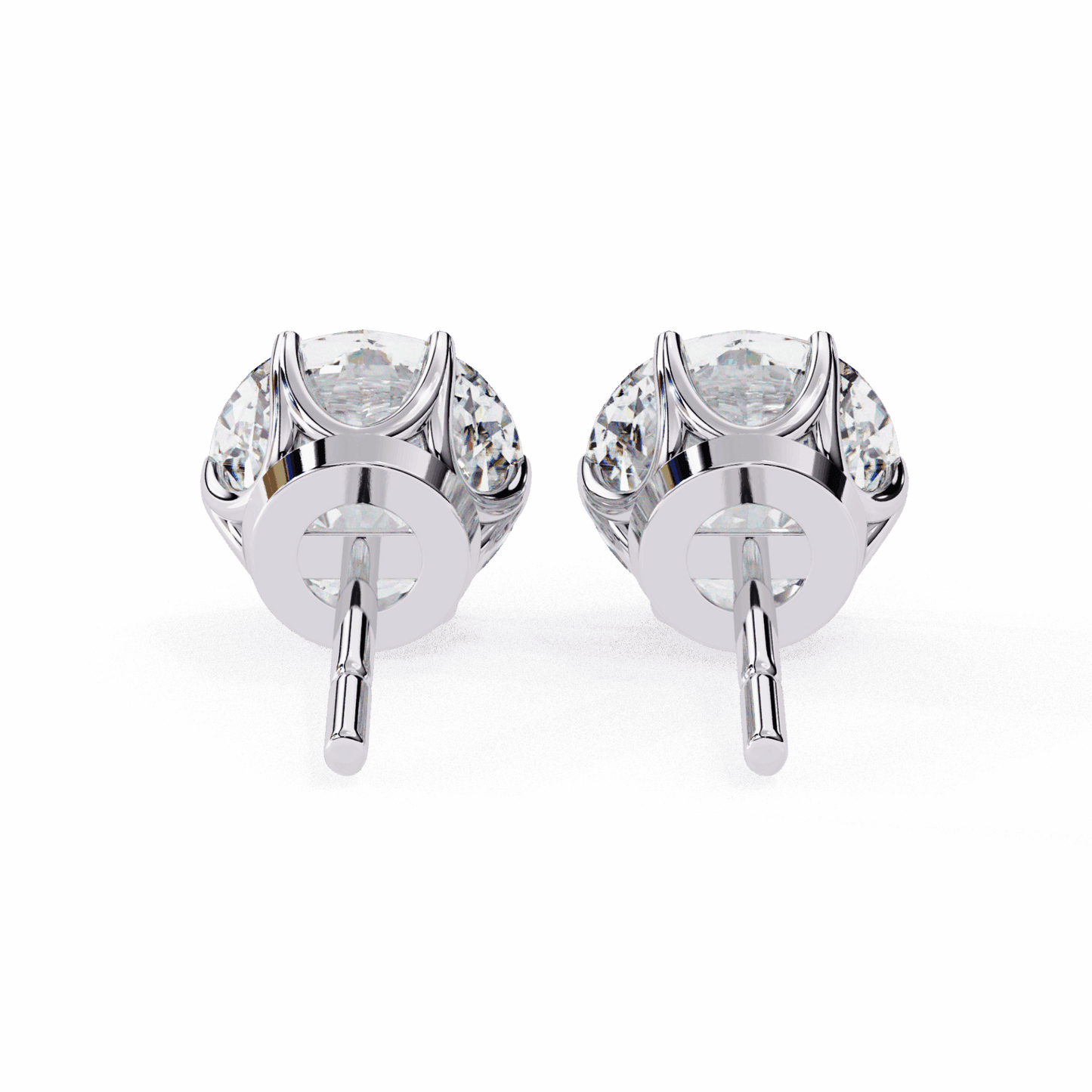 2.5 Carat Classic Round Solitaire Earrings in Moissanite | House of Estara