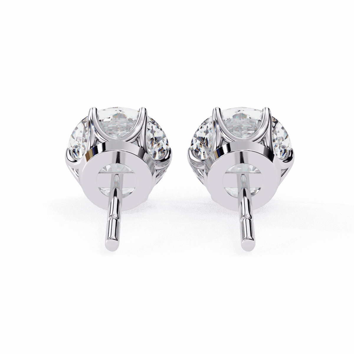 2.5 Carat Classic Round Solitaire Earrings in Moissanite | House of Estara