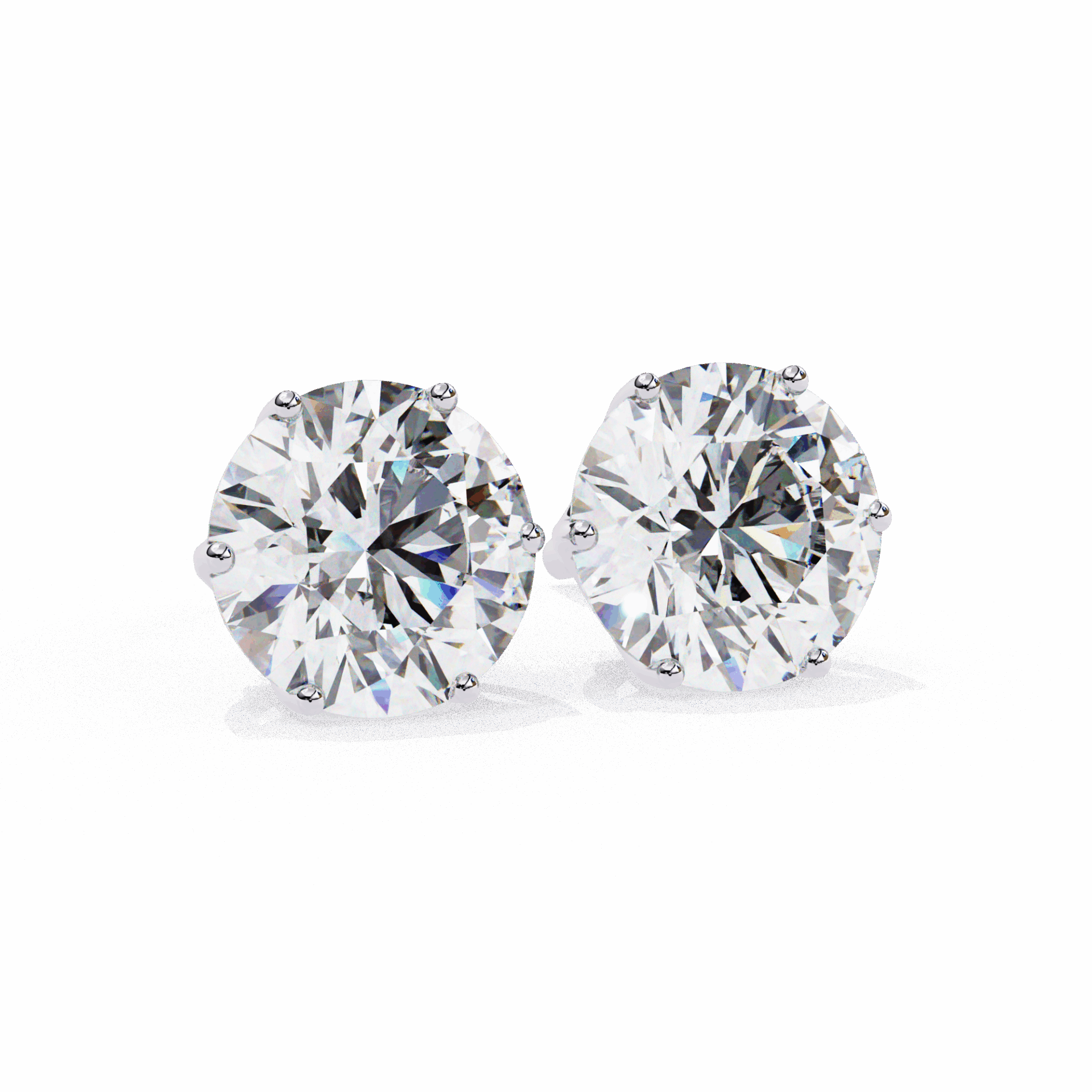 2.5 Carat Classic Round Solitaire Earrings in Moissanite | House of Estara