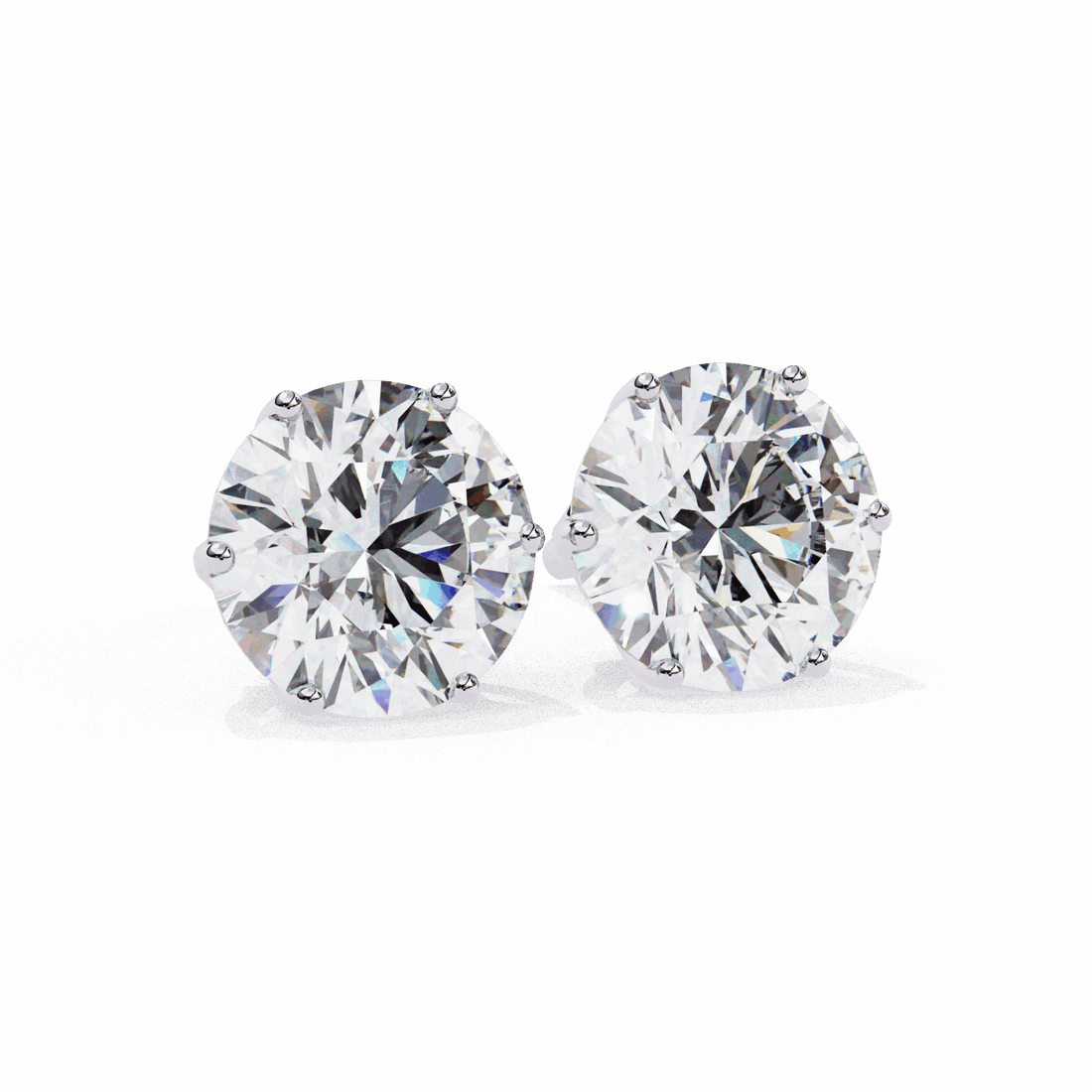 2.5 Carat Classic Round Solitaire Earrings in Moissanite | House of Estara