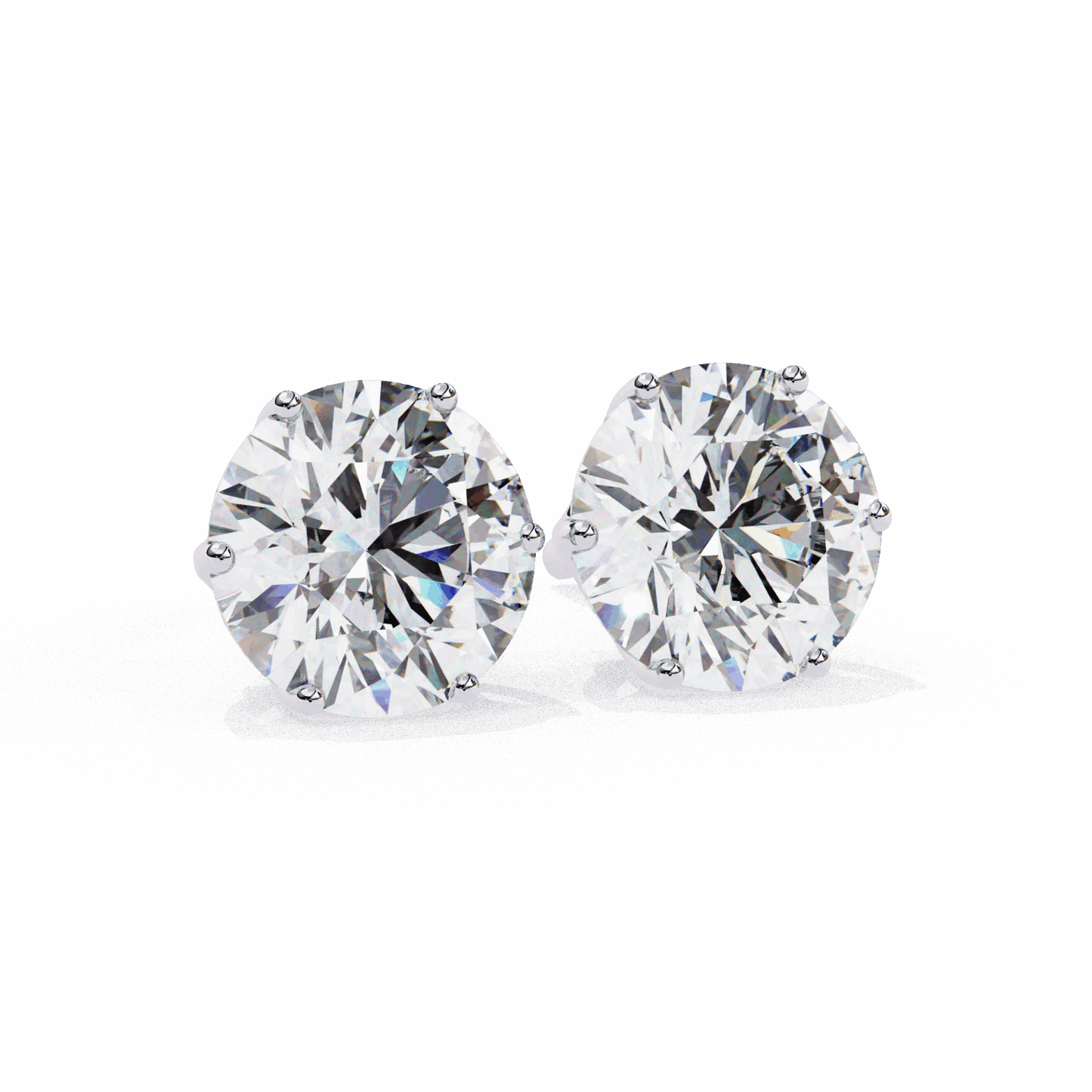 2.5 Carat Classic Round Solitaire Earrings in Moissanite | House of Estara