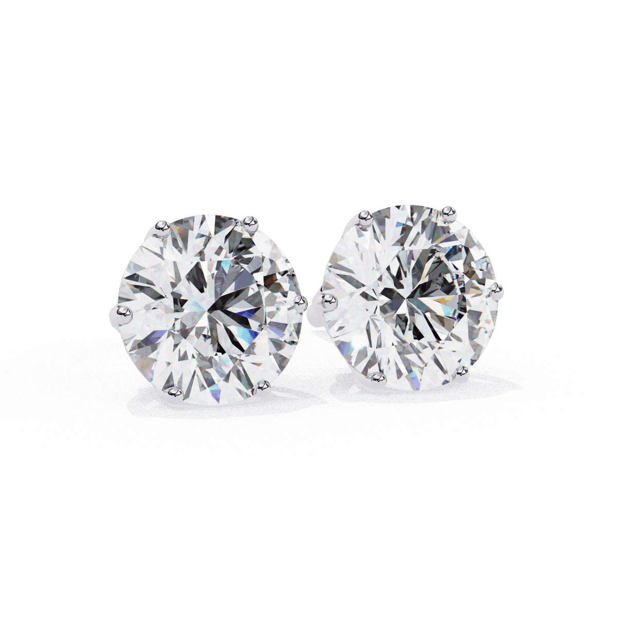 2.5 Carat Classic Round Solitaire Earrings in Moissanite | House of Estara