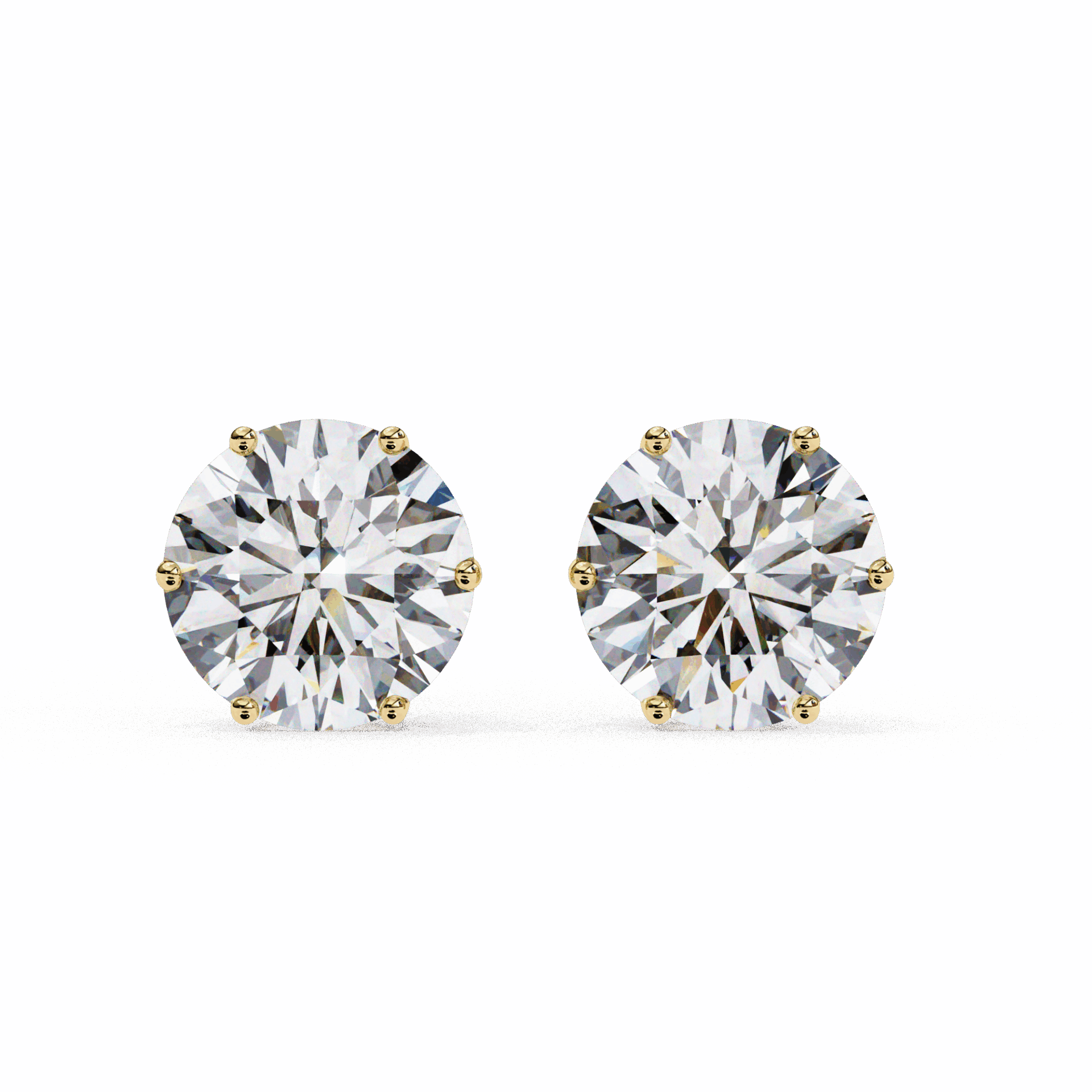 2.5 Carat Classic Round Solitaire Earrings in Moissanite | House of Estara