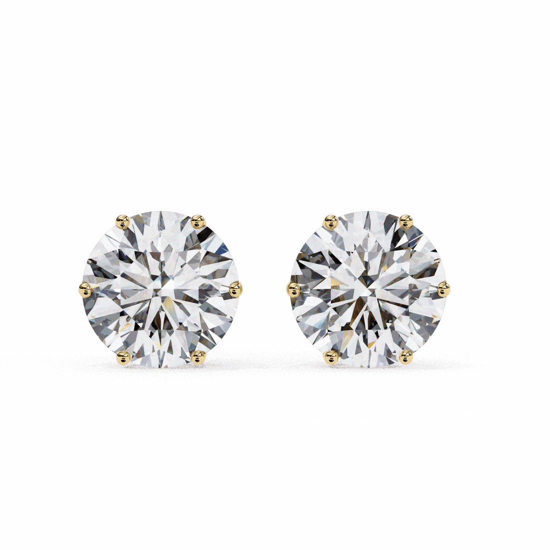 2.5 Carat Classic Round Solitaire Earrings in Moissanite | House of Estara