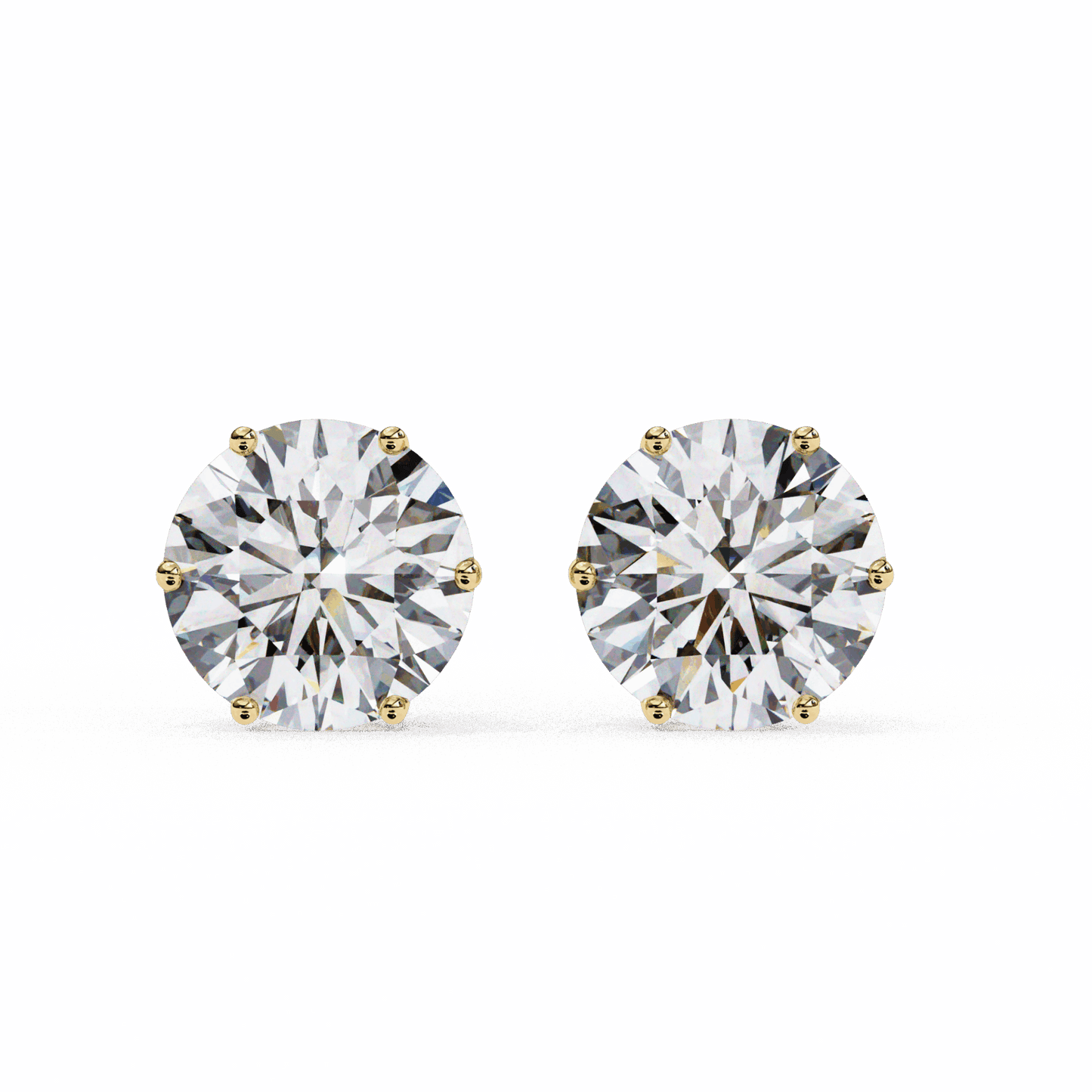 2.5 Carat Classic Round Solitaire Earrings in Moissanite | House of Estara