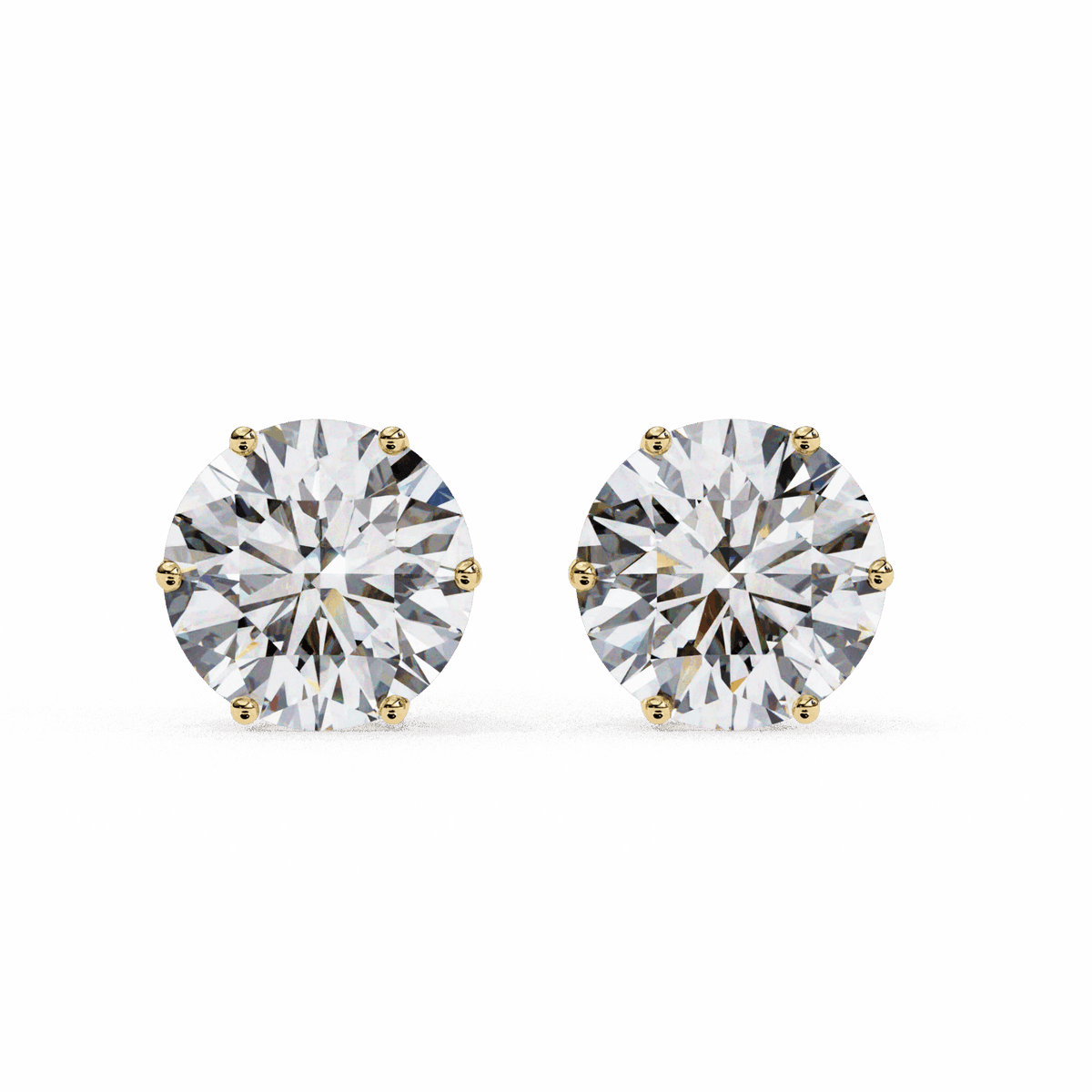 2.5 Carat Classic Round Solitaire Earrings in Moissanite | House of Estara