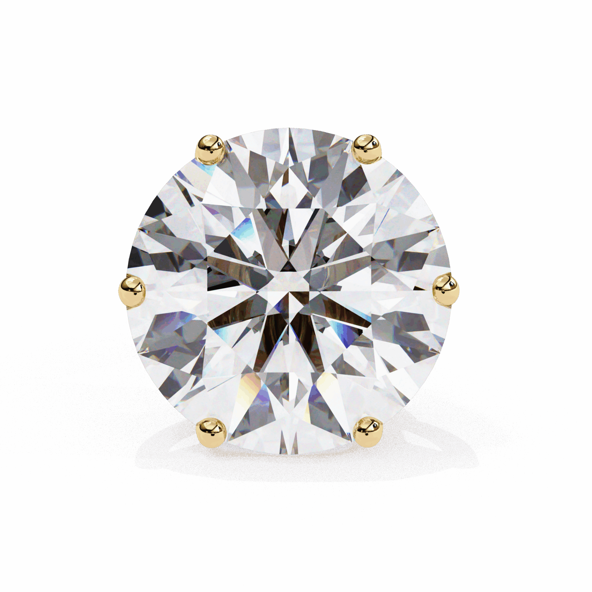 2.5 Carat Classic Round Solitaire Earrings in Moissanite | House of Estara
