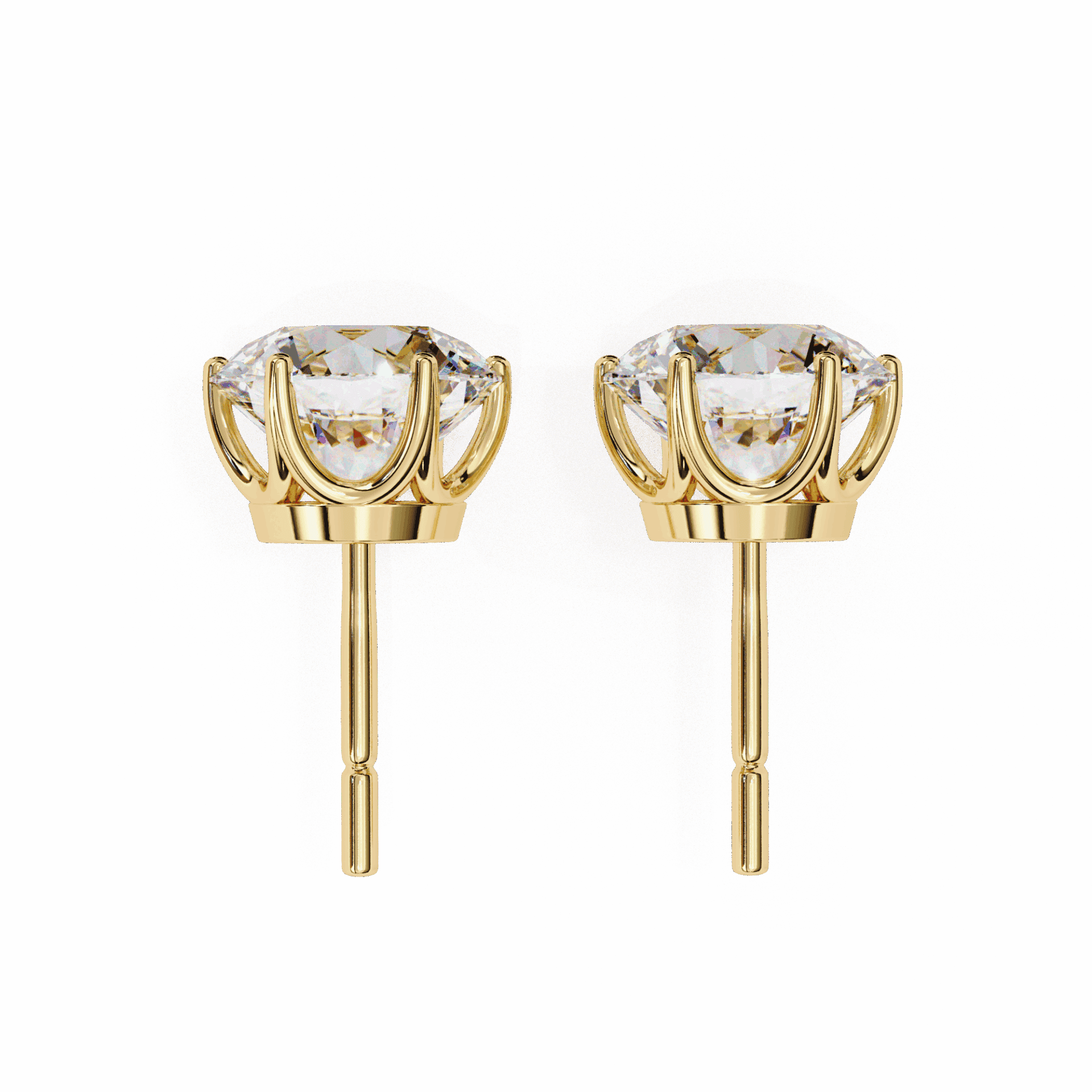 2.5 Carat Classic Round Solitaire Earrings in Moissanite | House of Estara