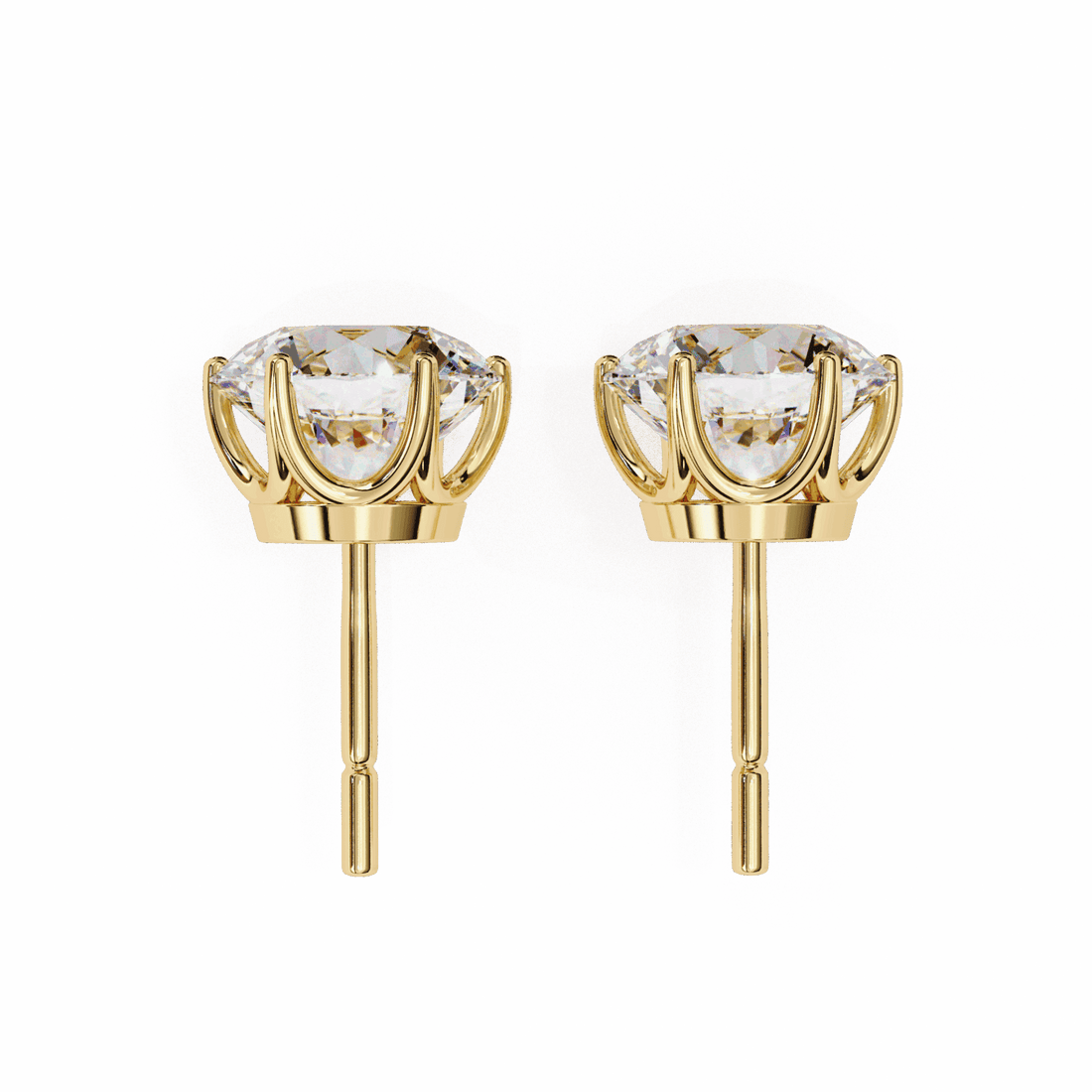 2.5 Carat Classic Round Solitaire Earrings in Moissanite | House of Estara