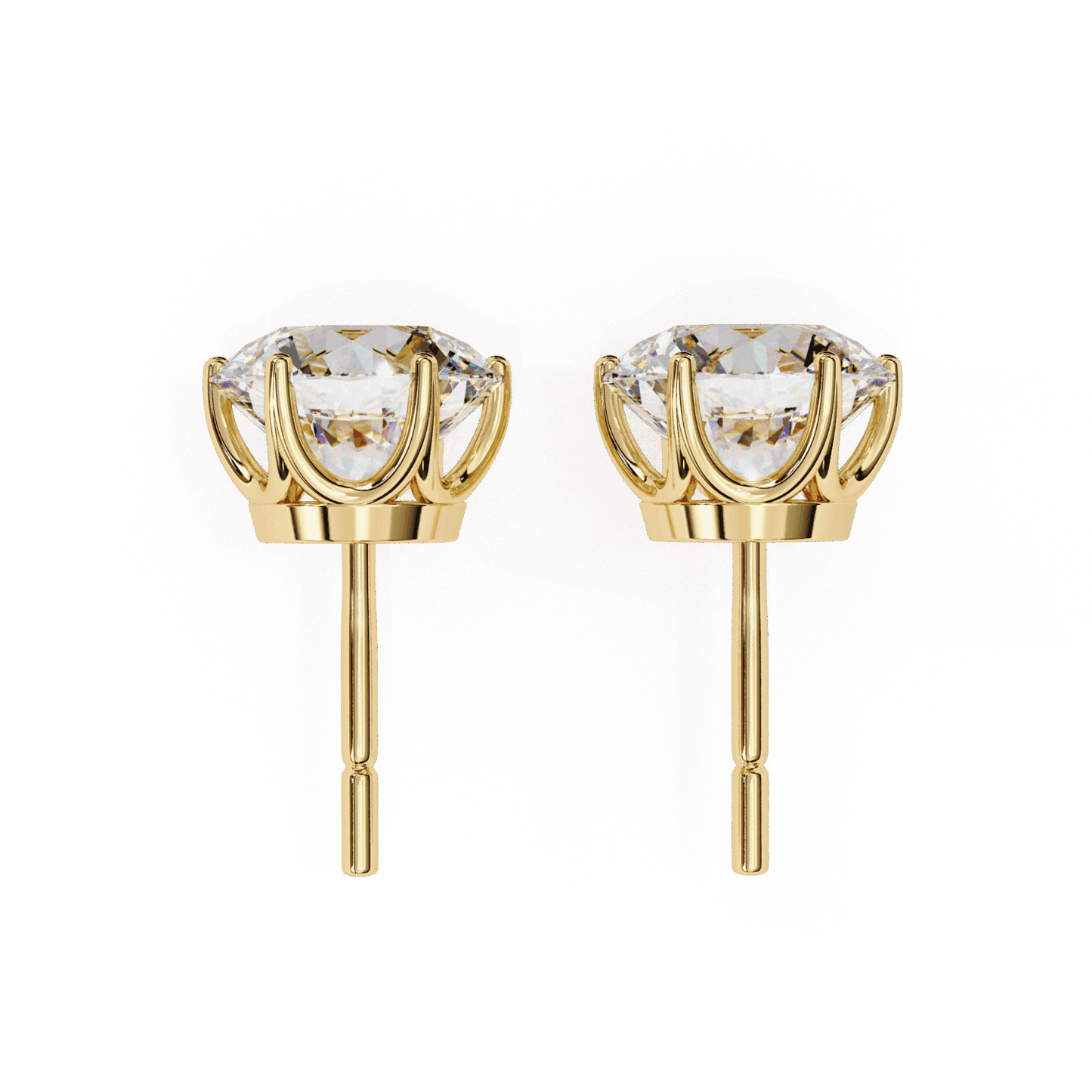 2.5 Carat Classic Round Solitaire Earrings in Moissanite | House of Estara