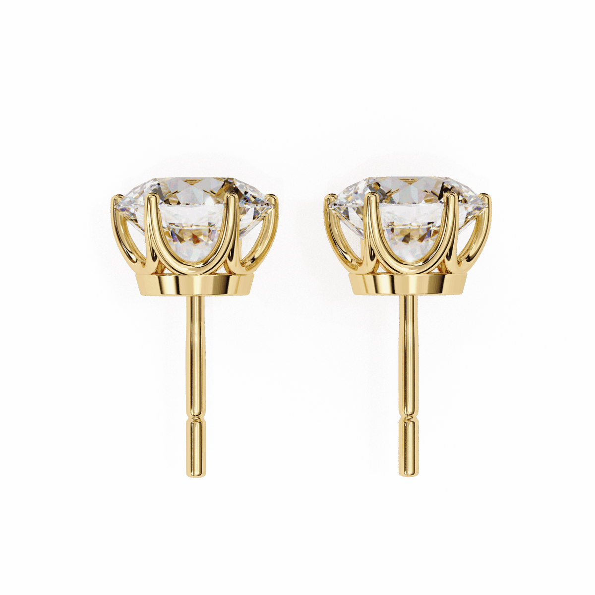 2.5 Carat Classic Round Solitaire Earrings in Moissanite | House of Estara