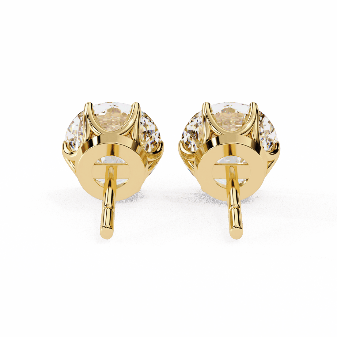 2.5 Carat Classic Round Solitaire Earrings in Moissanite | House of Estara