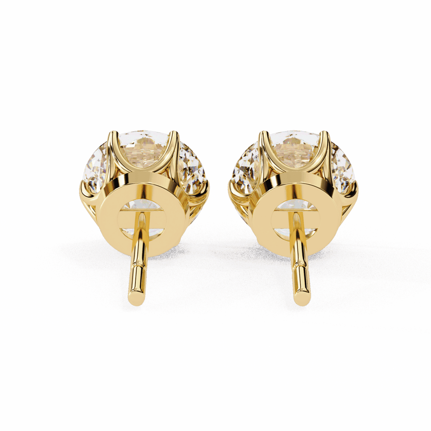 2.5 Carat Classic Round Solitaire Earrings in Moissanite | House of Estara