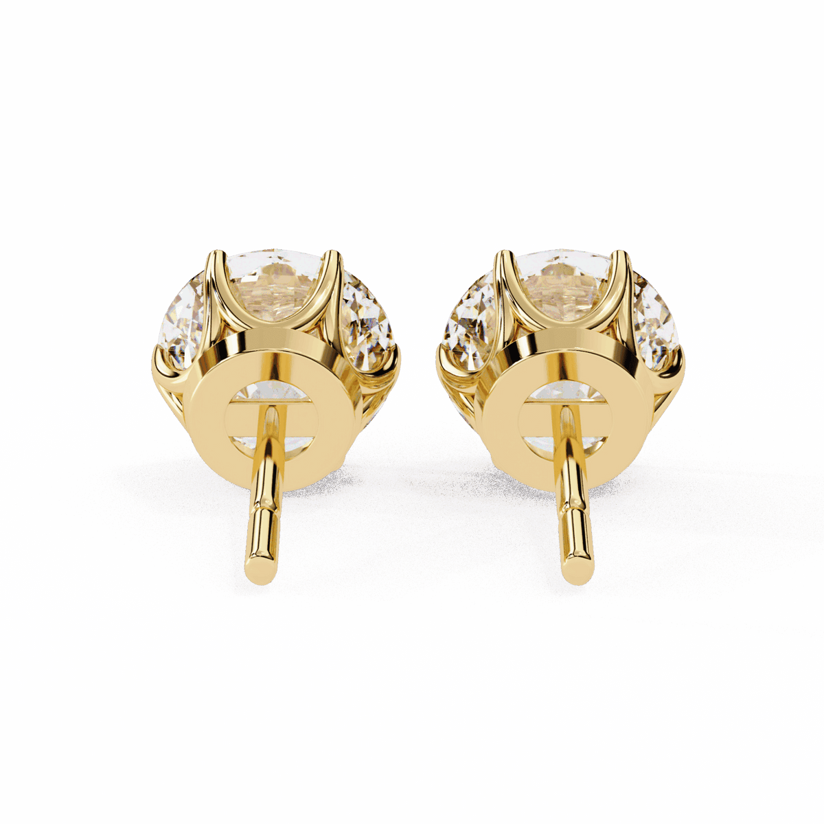 2.5 Carat Classic Round Solitaire Earrings in Moissanite | House of Estara