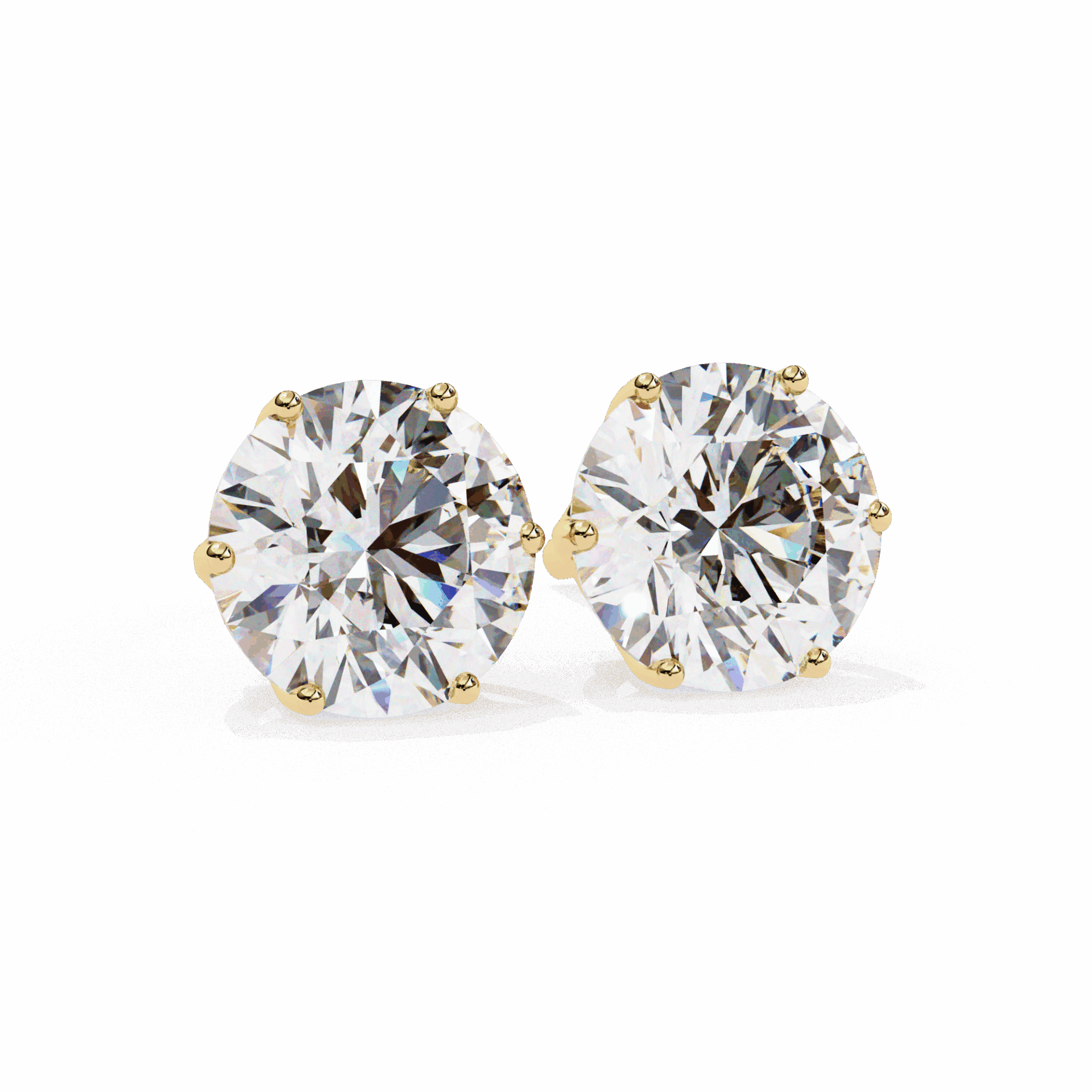 2.5 Carat Classic Round Solitaire Earrings in Moissanite | House of Estara