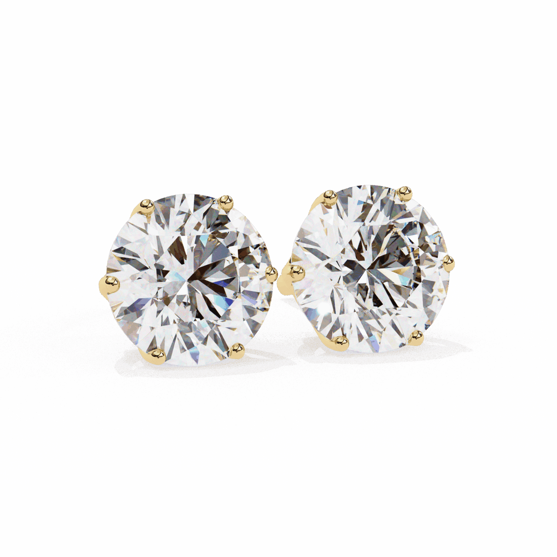 2.5 Carat Classic Round Solitaire Earrings in Moissanite | House of Estara