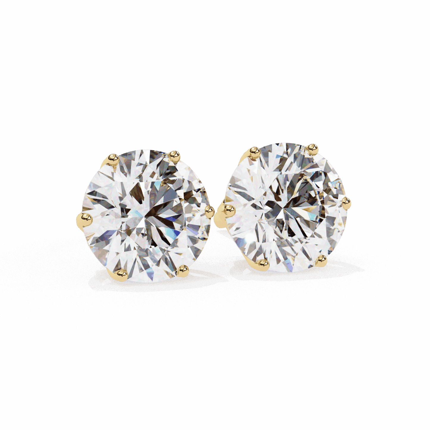 2.5 Carat Classic Round Solitaire Earrings in Moissanite | House of Estara