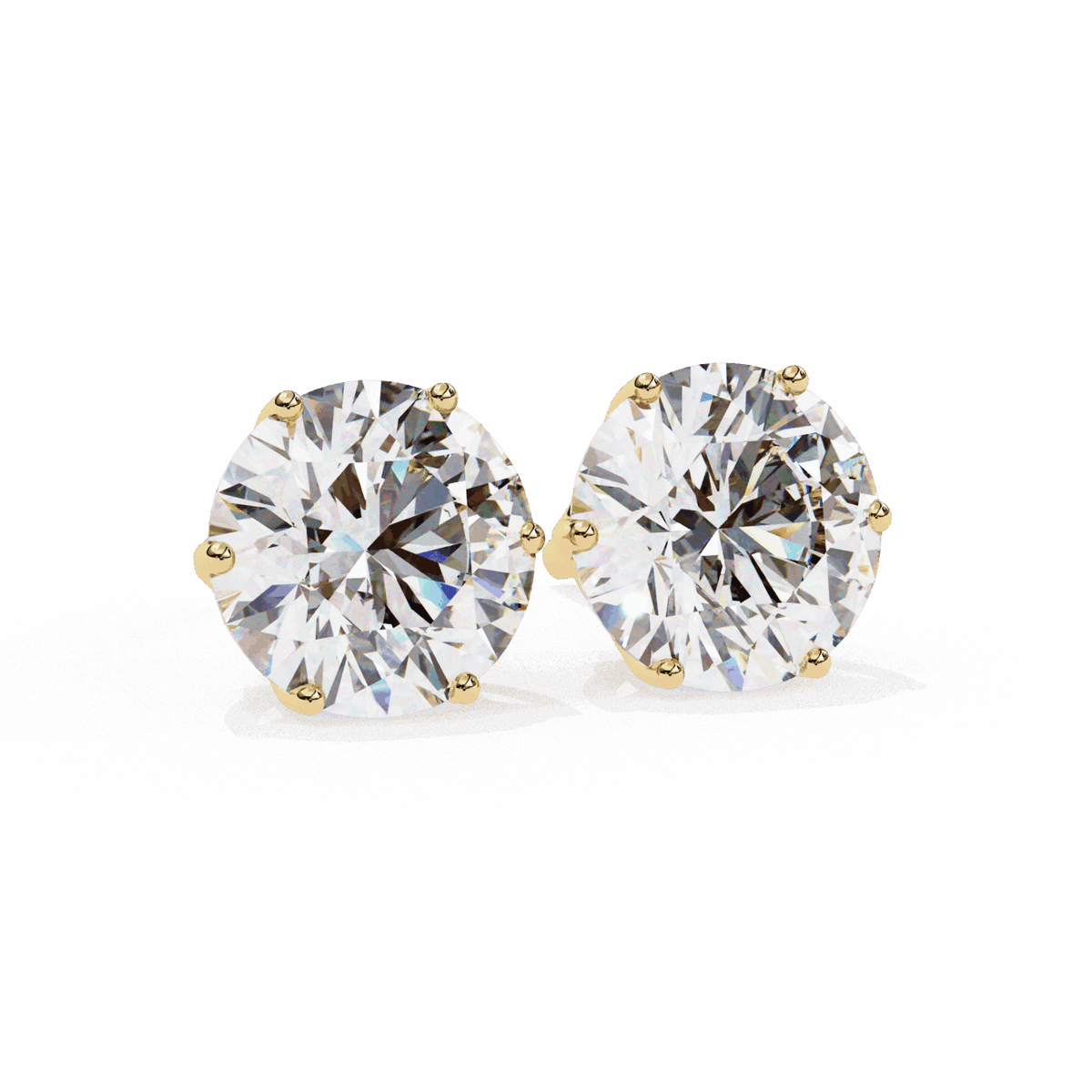 2.5 Carat Classic Round Solitaire Earrings in Moissanite | House of Estara