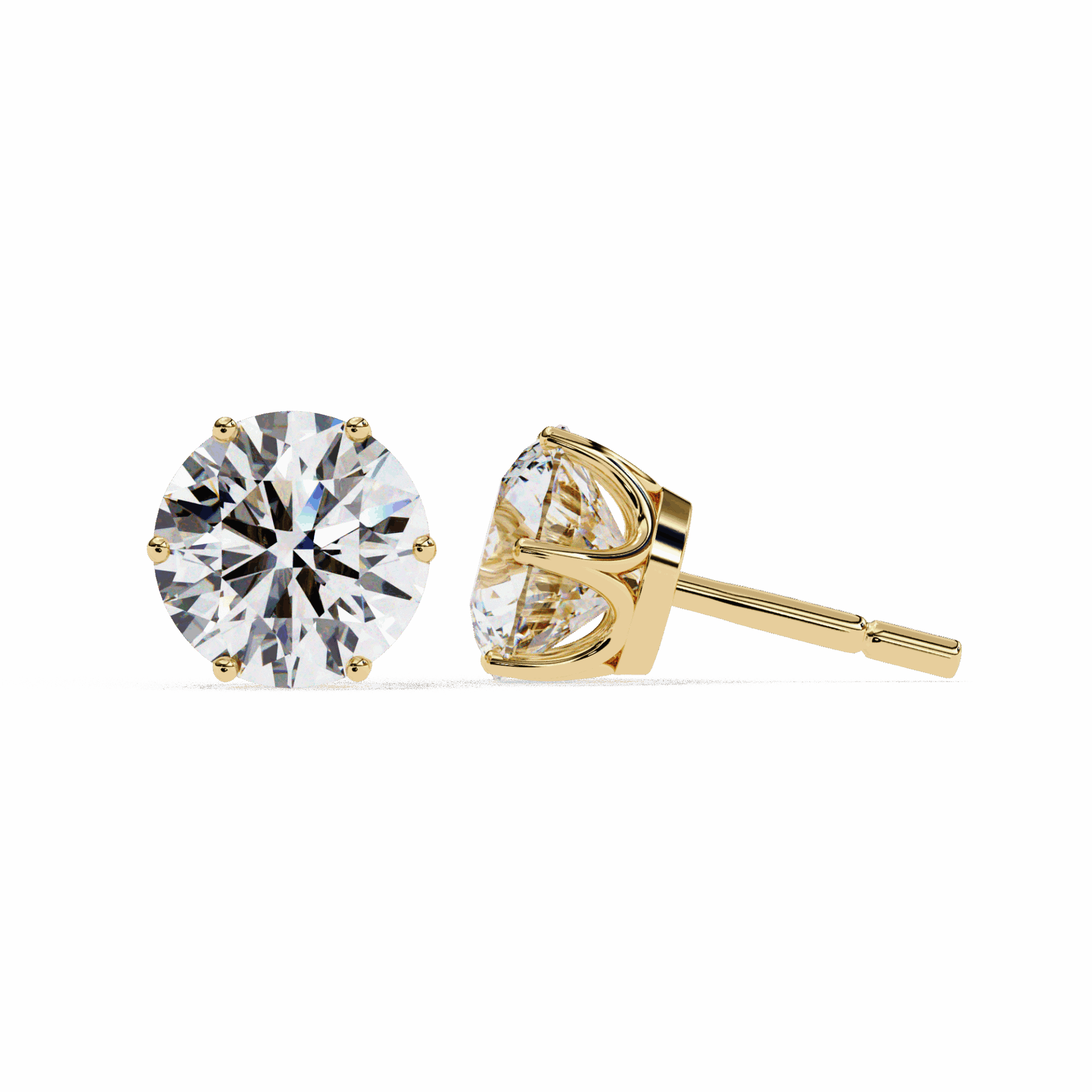 2.5 Carat Classic Round Solitaire Earrings in Moissanite | House of Estara