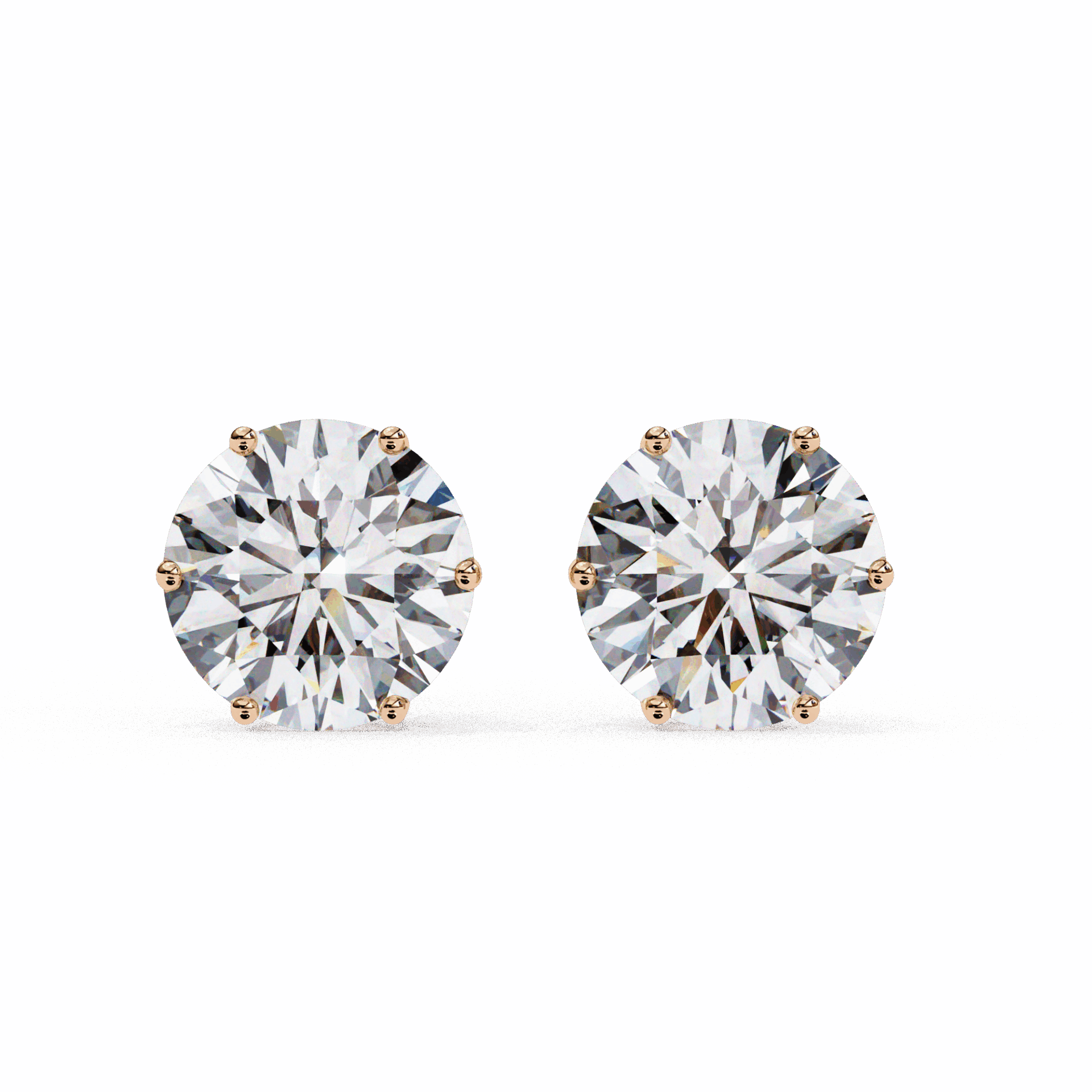 2.5 Carat Classic Round Solitaire Earrings in Moissanite | House of Estara