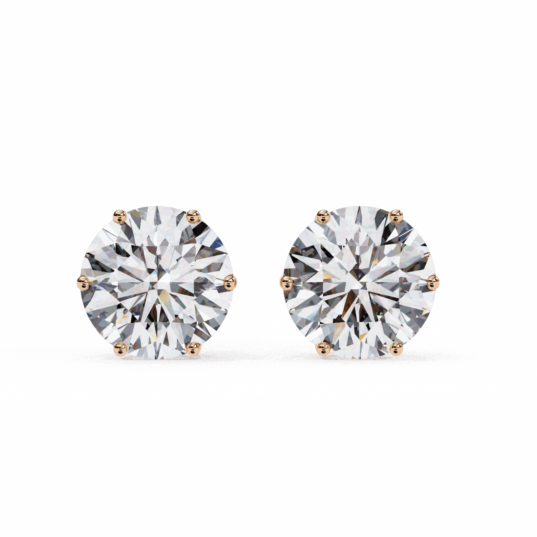 2.5 Carat Classic Round Solitaire Earrings in Moissanite | House of Estara