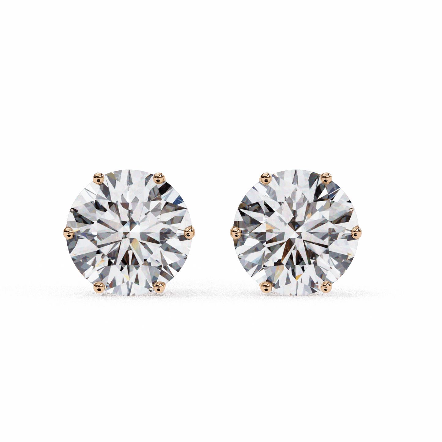 2.5 Carat Classic Round Solitaire Earrings in Moissanite | House of Estara