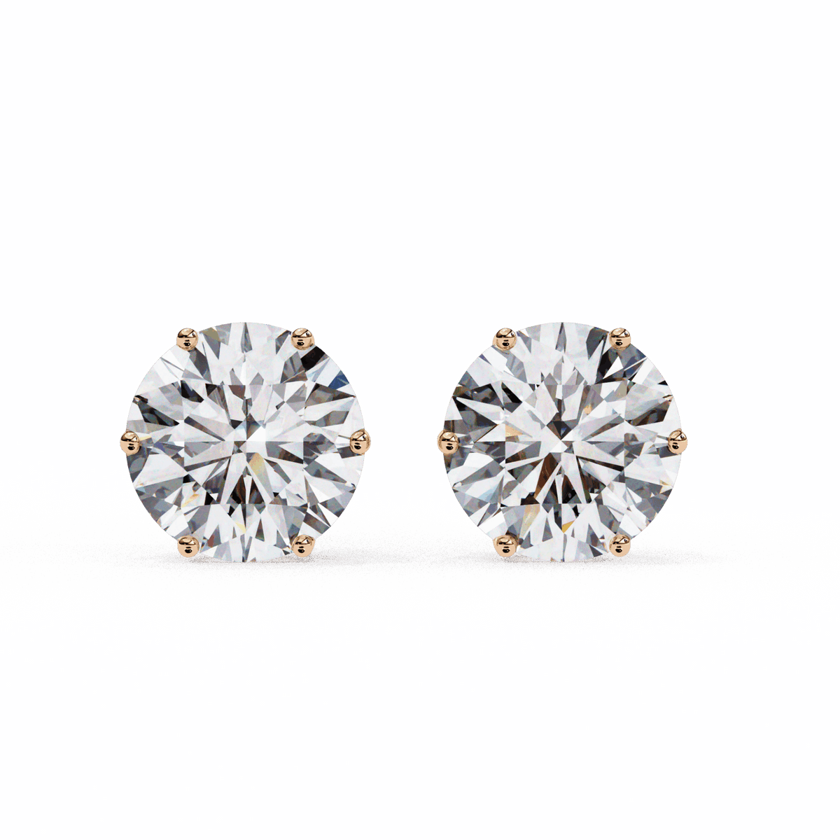 2.5 Carat Classic Round Solitaire Earrings in Moissanite | House of Estara