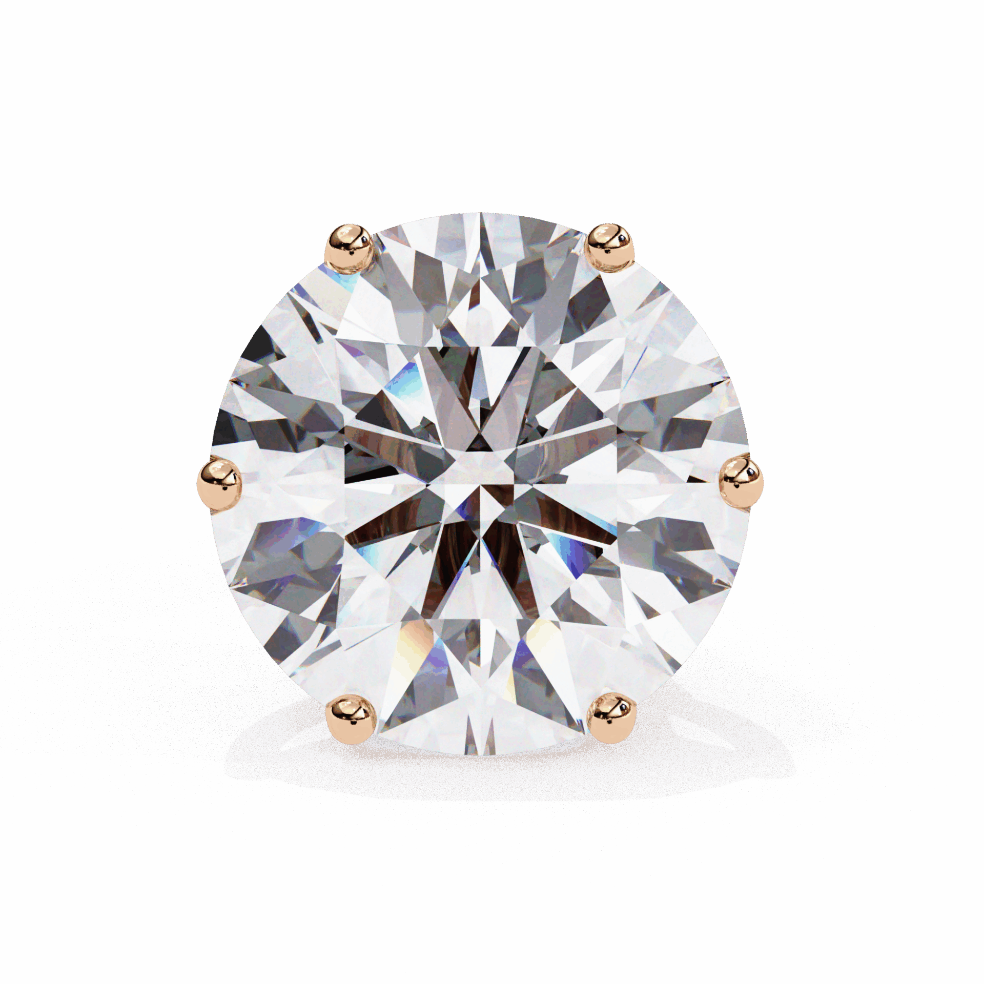 2.5 Carat Classic Round Solitaire Earrings in Moissanite | House of Estara