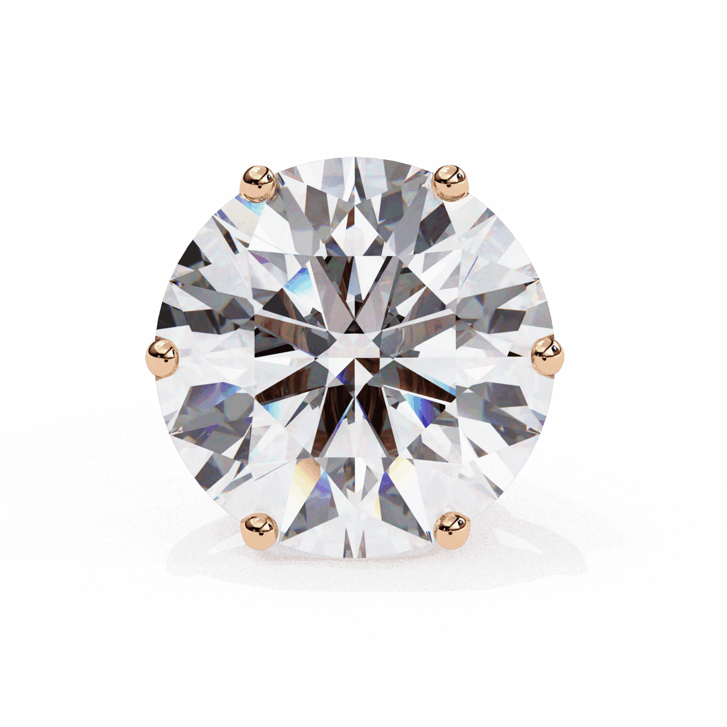 2.5 Carat Classic Round Solitaire Earrings in Moissanite | House of Estara