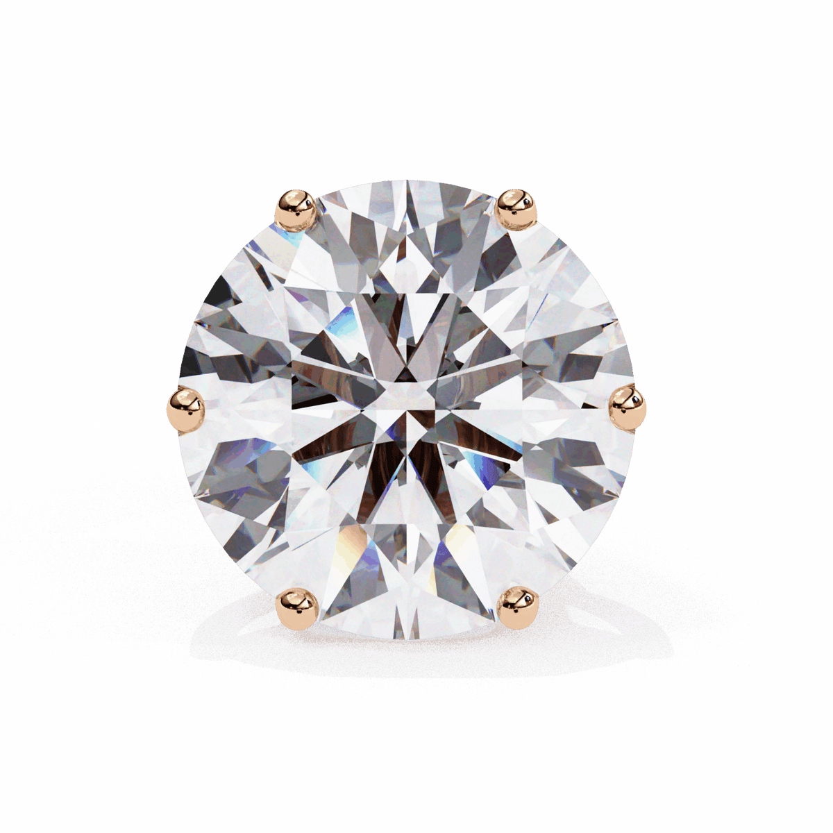 2.5 Carat Classic Round Solitaire Earrings in Moissanite | House of Estara