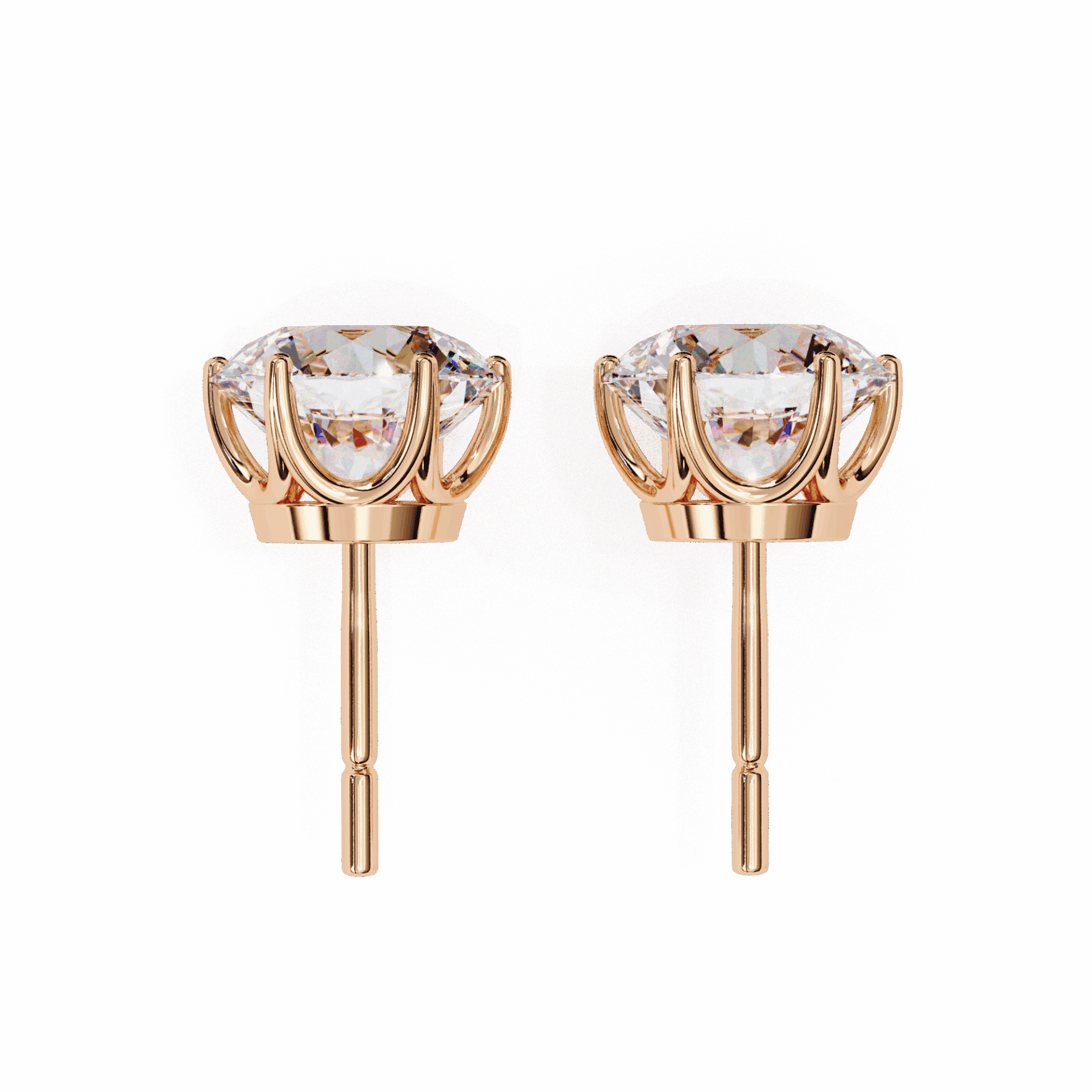 2.5 Carat Classic Round Solitaire Earrings in Moissanite | House of Estara