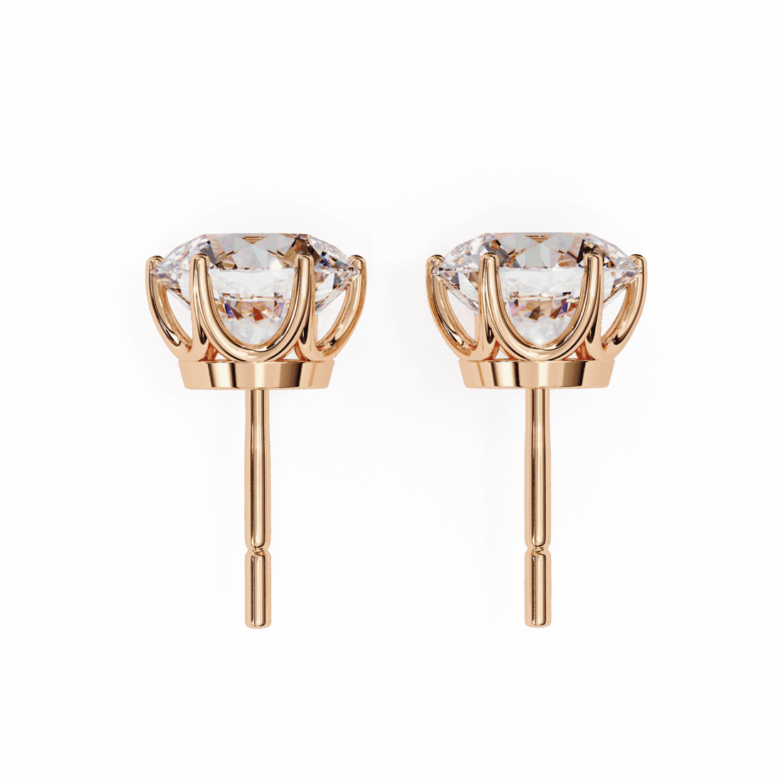 2.5 Carat Classic Round Solitaire Earrings in Moissanite | House of Estara