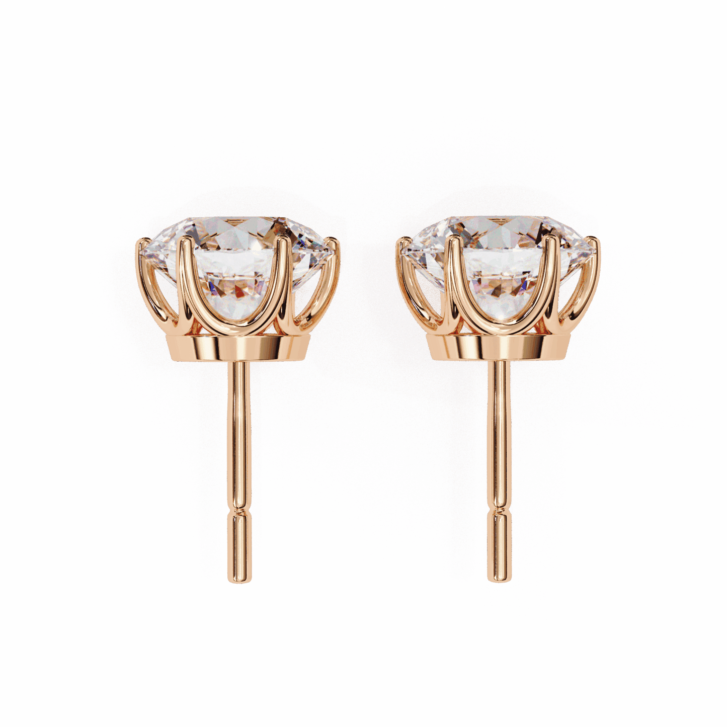 2.5 Carat Classic Round Solitaire Earrings in Moissanite | House of Estara