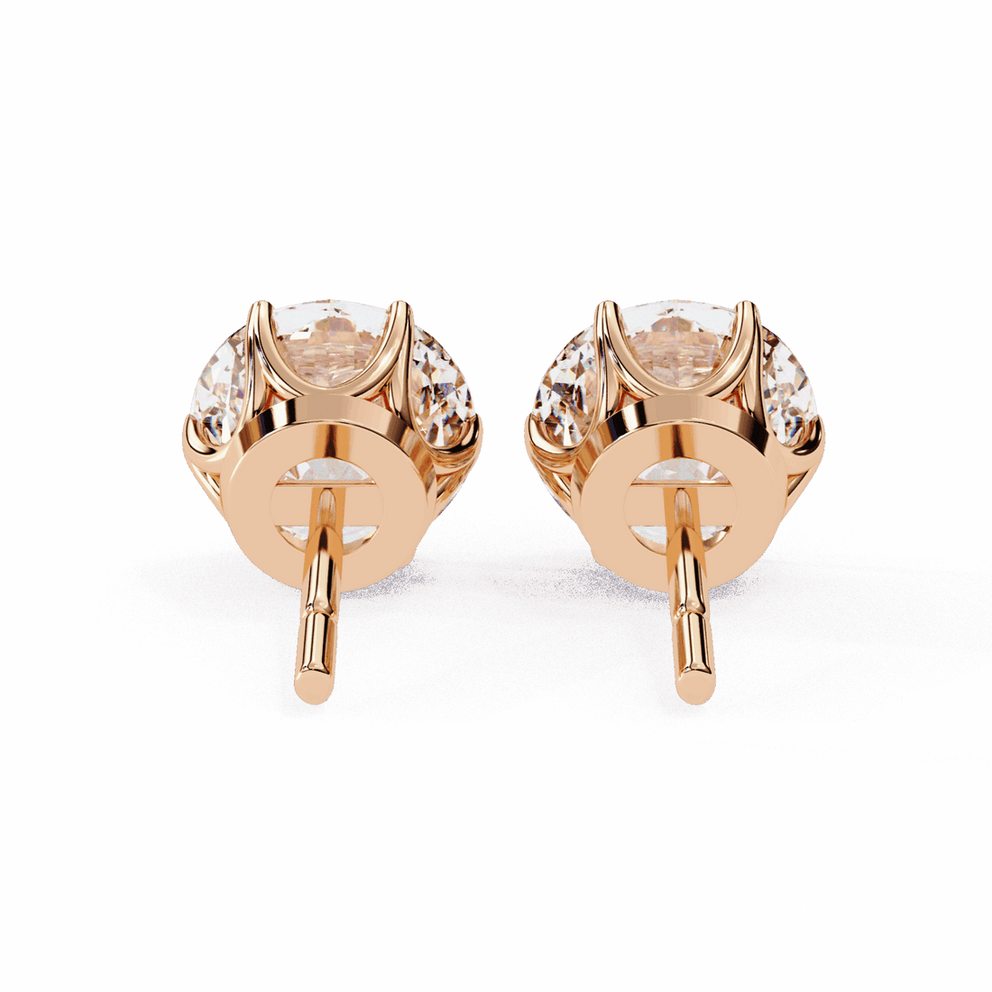 2.5 Carat Classic Round Solitaire Earrings in Moissanite | House of Estara