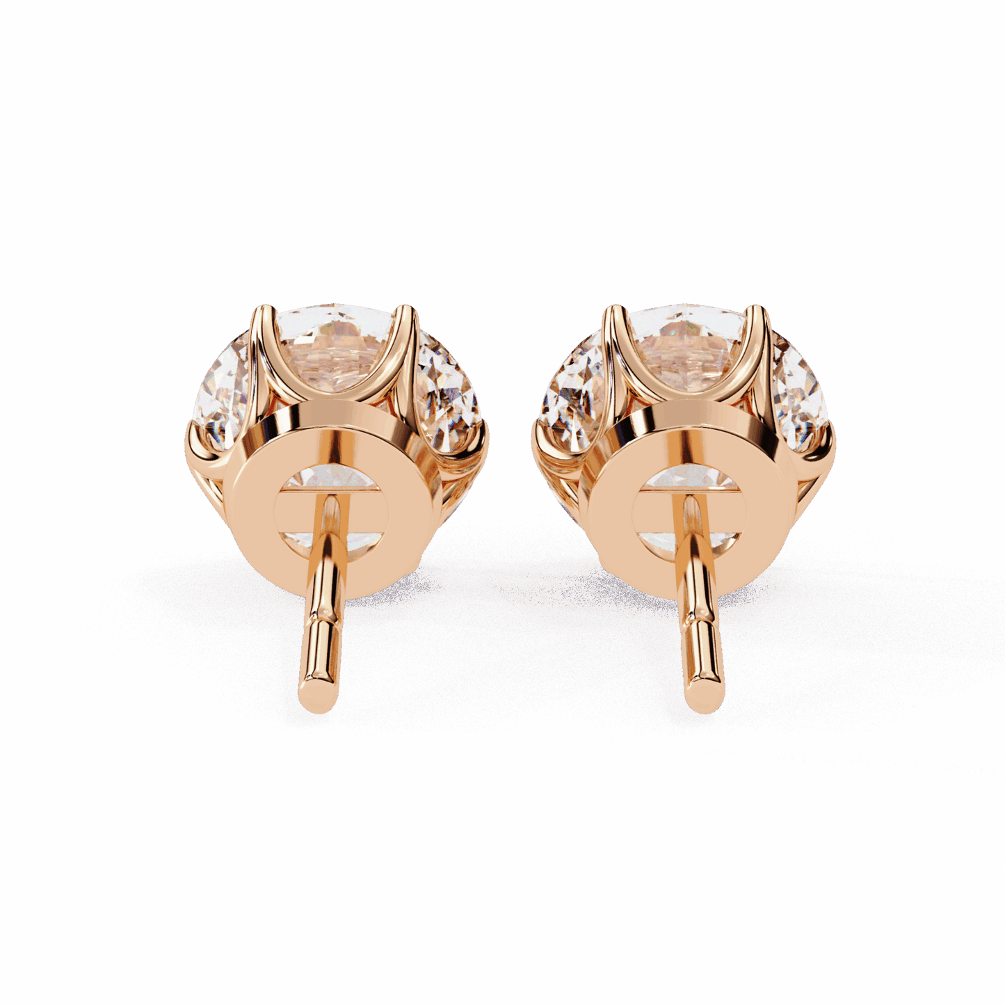 2.5 Carat Classic Round Solitaire Earrings in Moissanite | House of Estara