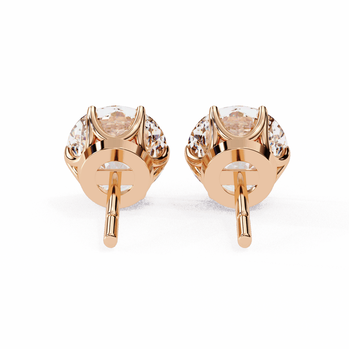2.5 Carat Classic Round Solitaire Earrings in Moissanite | House of Estara