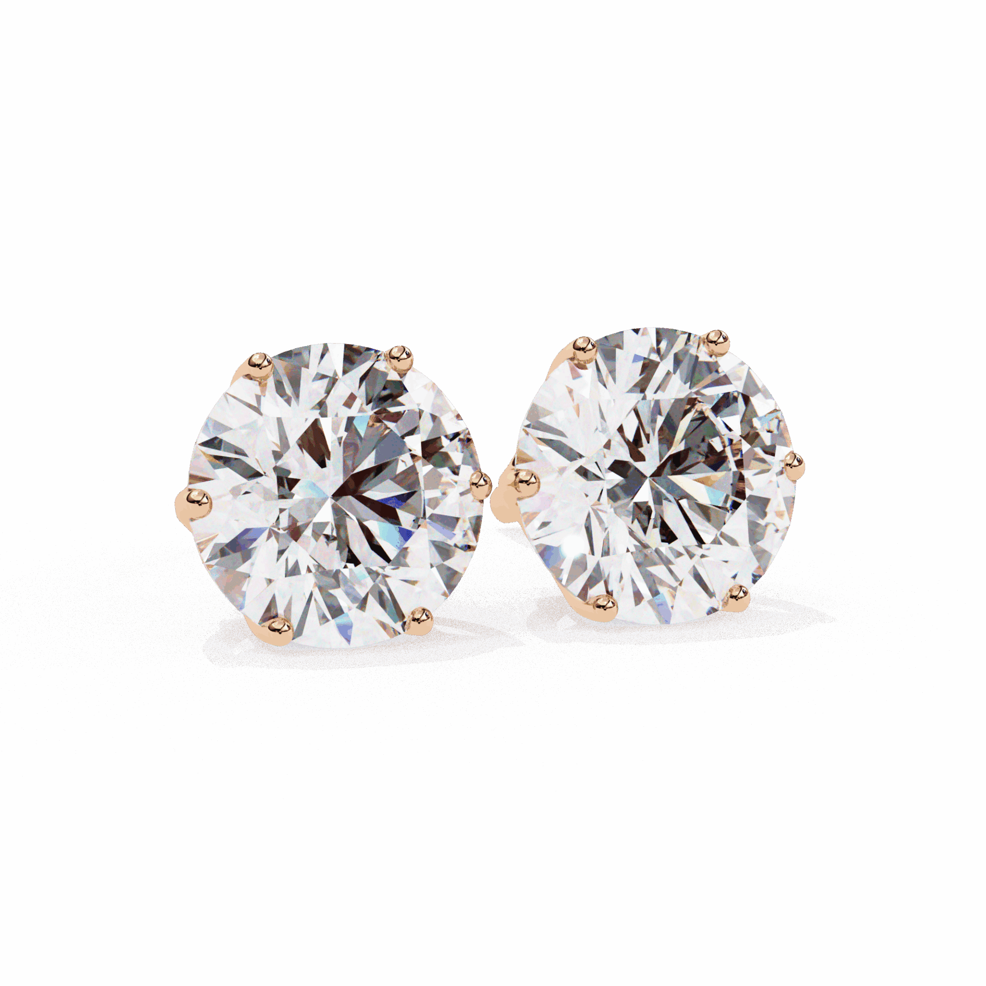 2.5 Carat Classic Round Solitaire Earrings in Moissanite | House of Estara