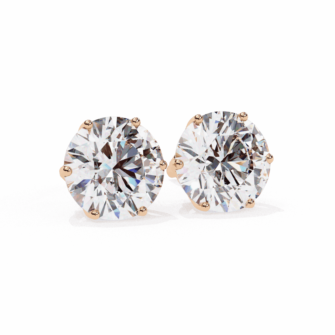 2.5 Carat Classic Round Solitaire Earrings in Moissanite | House of Estara
