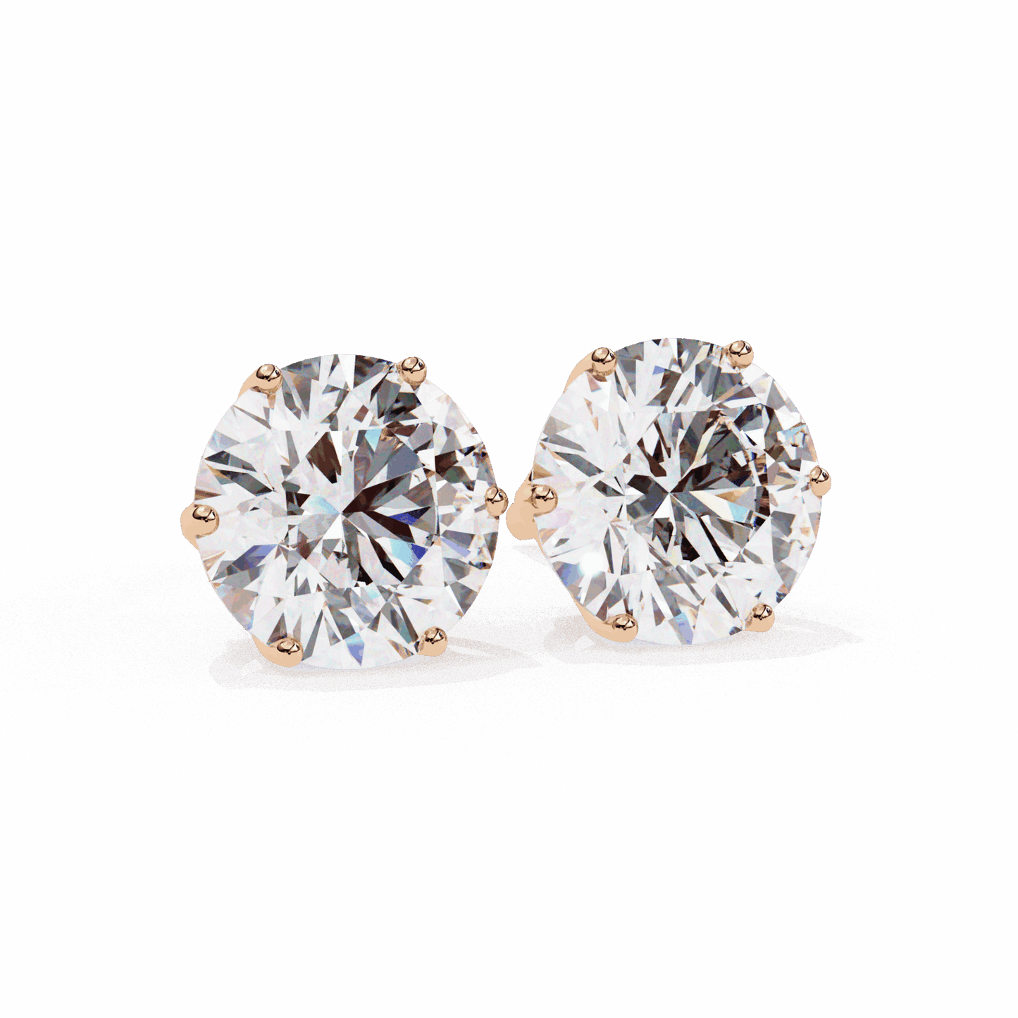 2.5 Carat Classic Round Solitaire Earrings in Moissanite | House of Estara