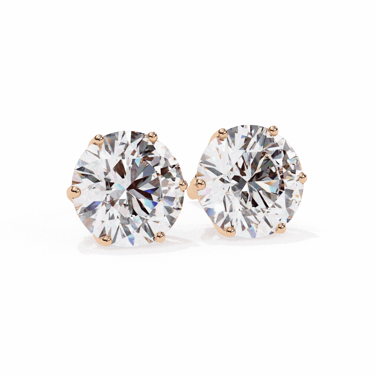 2.5 Carat Classic Round Solitaire Earrings in Moissanite | House of Estara