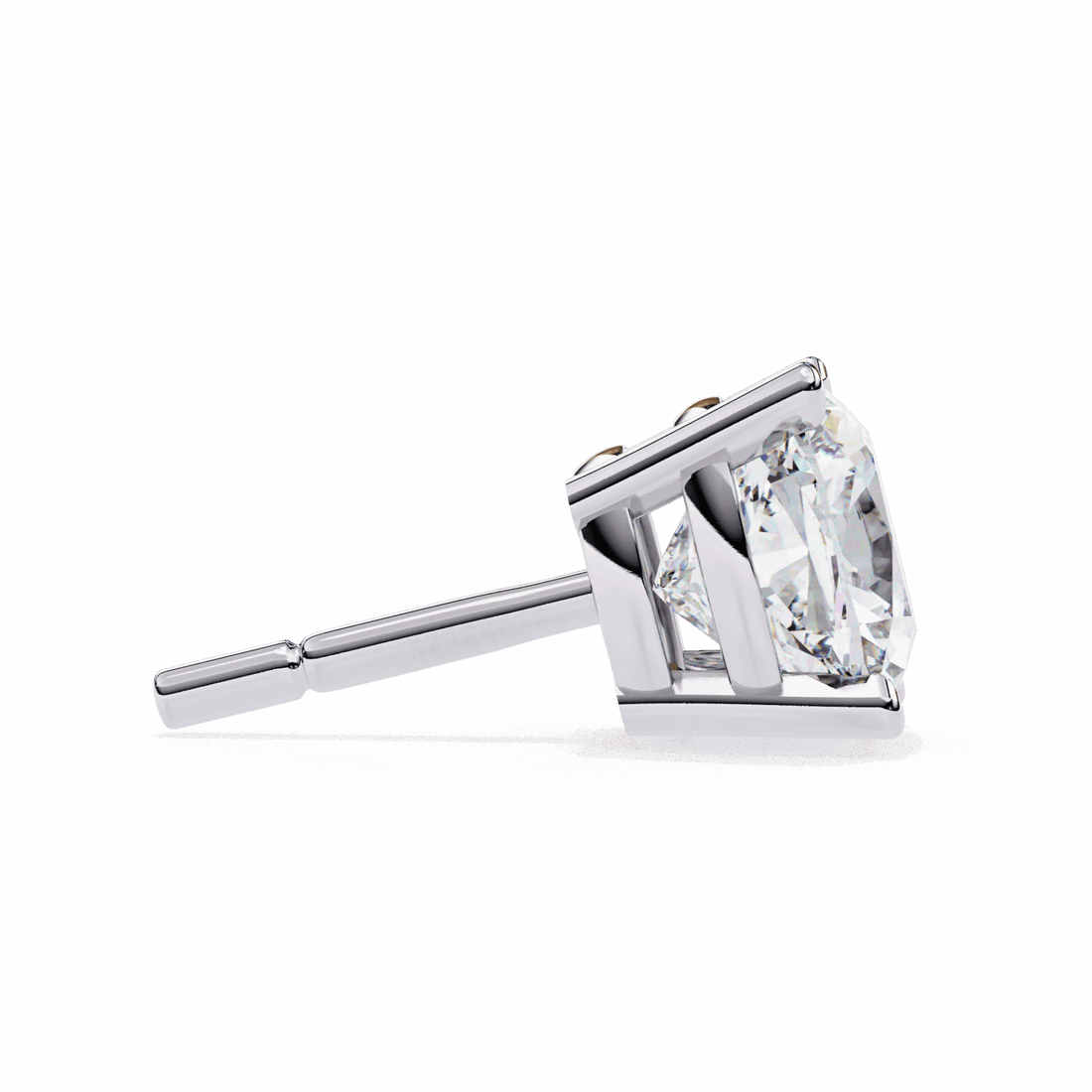 2.25 Carat Cushion Solitaire Earrings in Moissanite | House of Estara