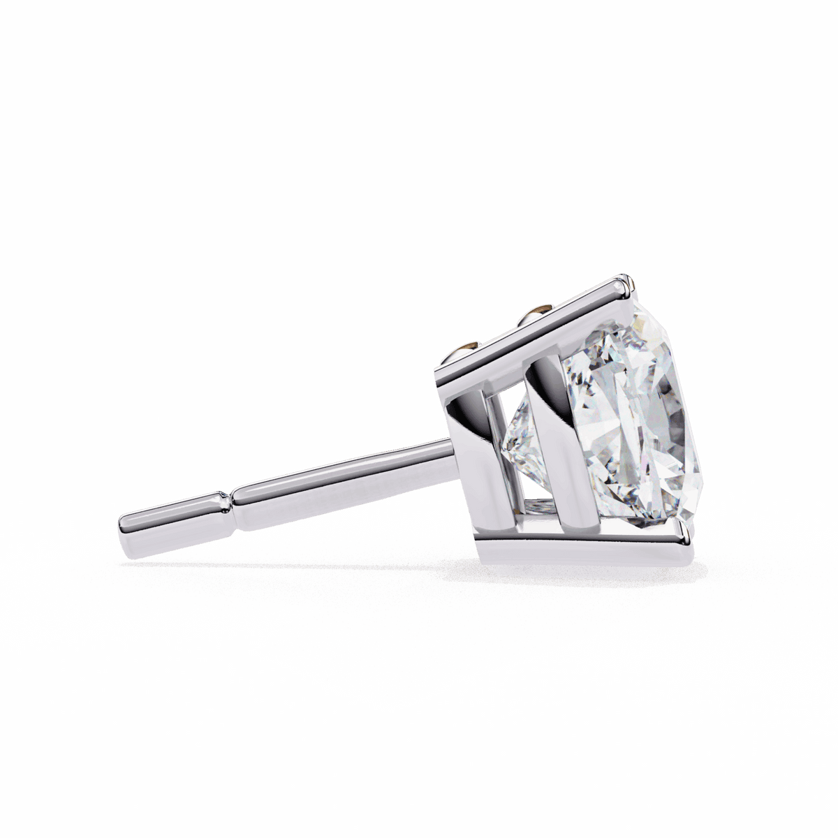 2.25 Carat Cushion Solitaire Earrings in Moissanite | House of Estara