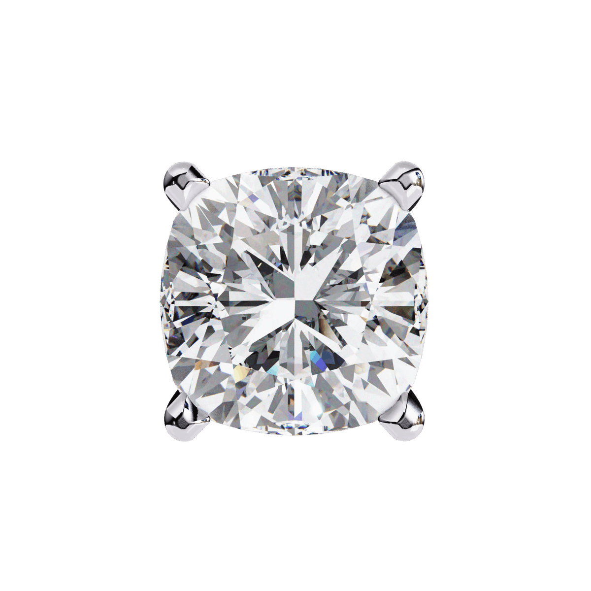2.25 Carat Cushion Solitaire Earrings in Moissanite | House of Estara