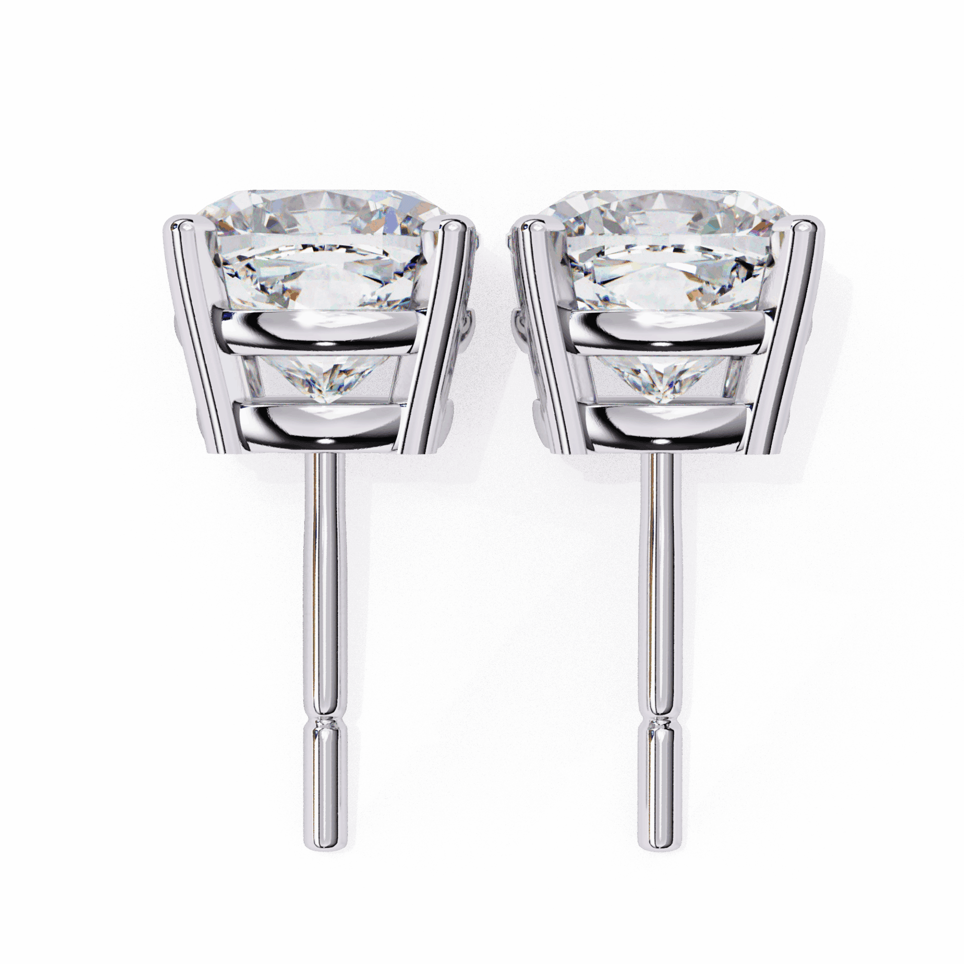 2.25 Carat Cushion Solitaire Earrings in Moissanite | House of Estara